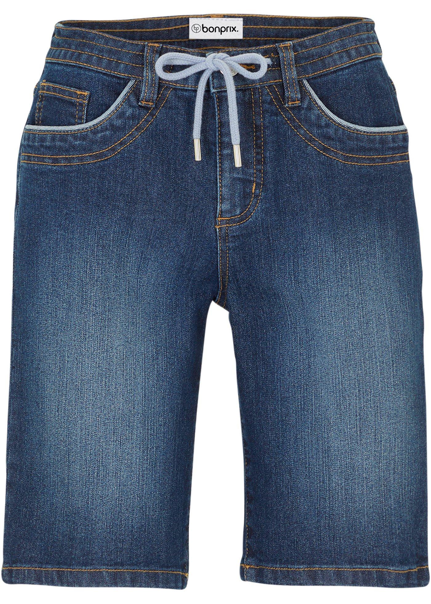 Bermuda in jeans slim fit con vita media