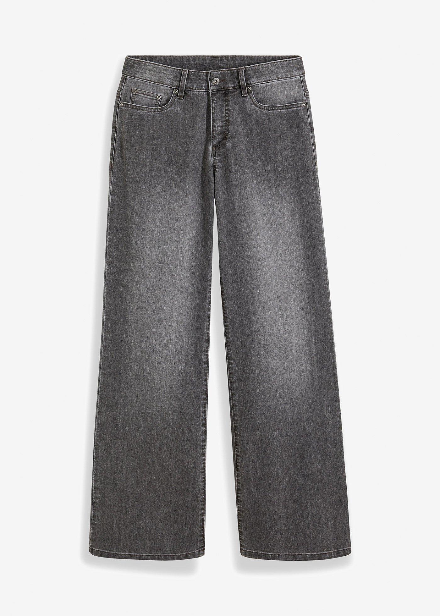 Jeans wide leg elasticizzati, vita media