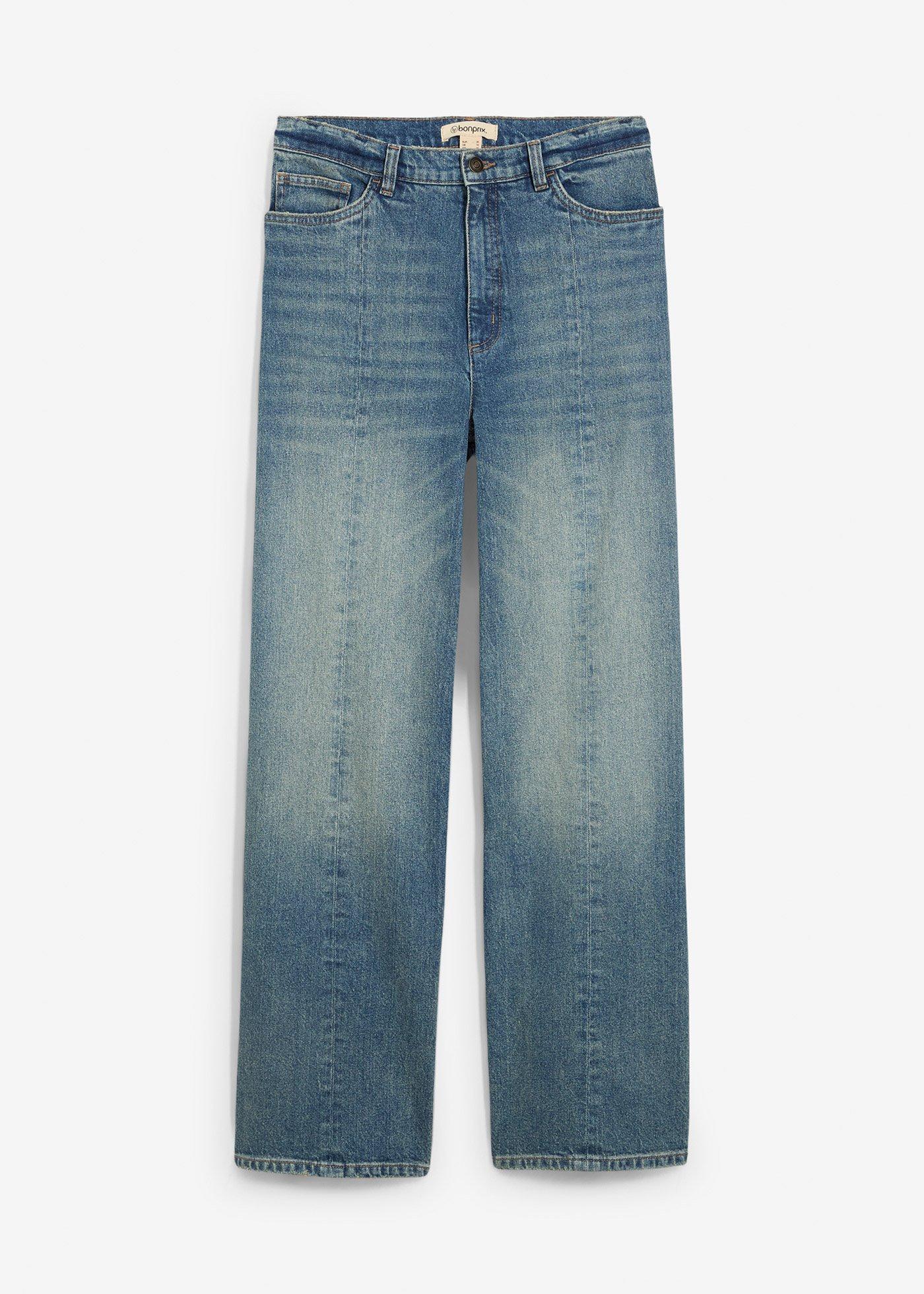 Jeans dal taglio dritto e morbido leggermente elasticizzati, vita alta