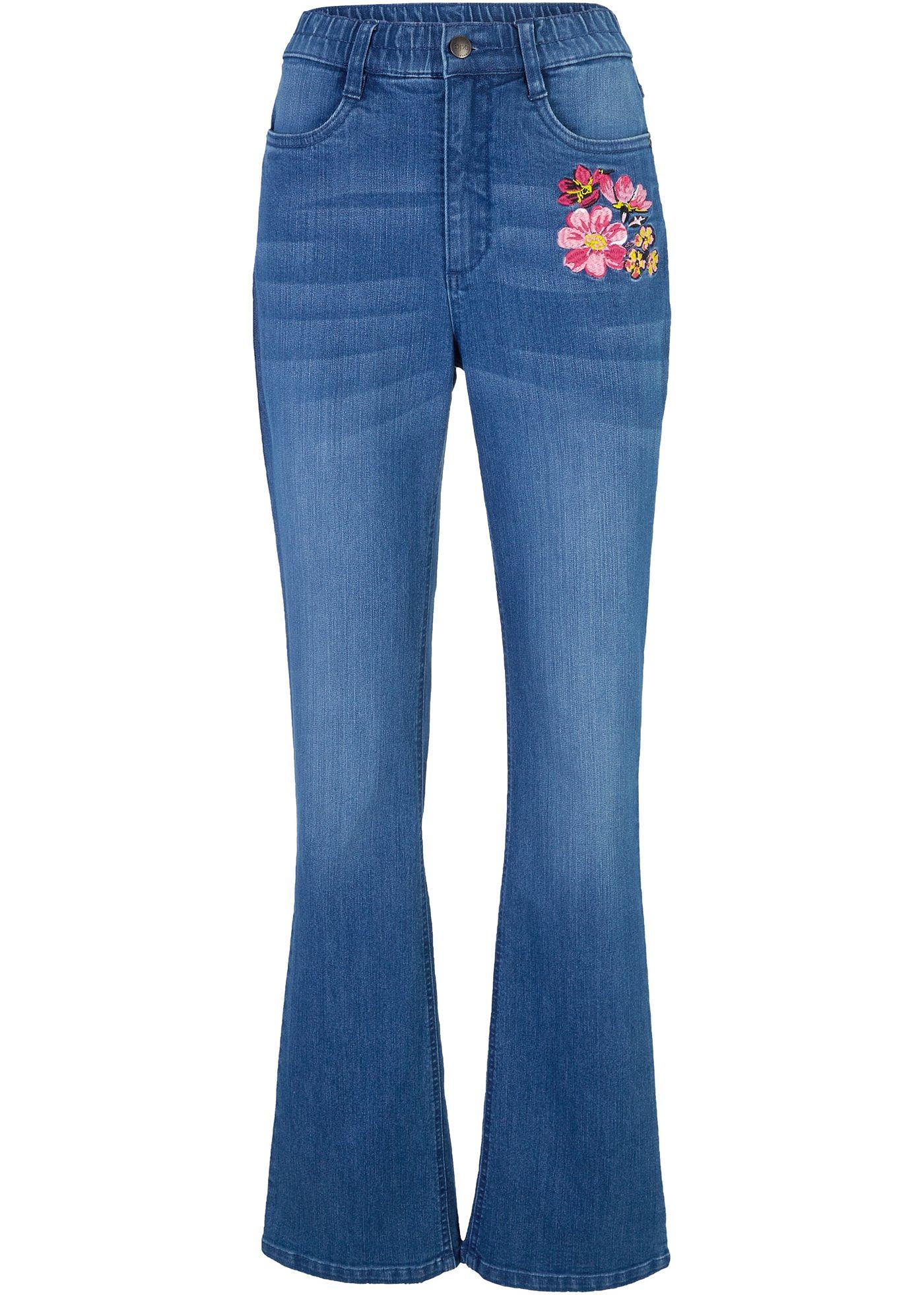 Jeans bootcut con cinta comoda, vita alta