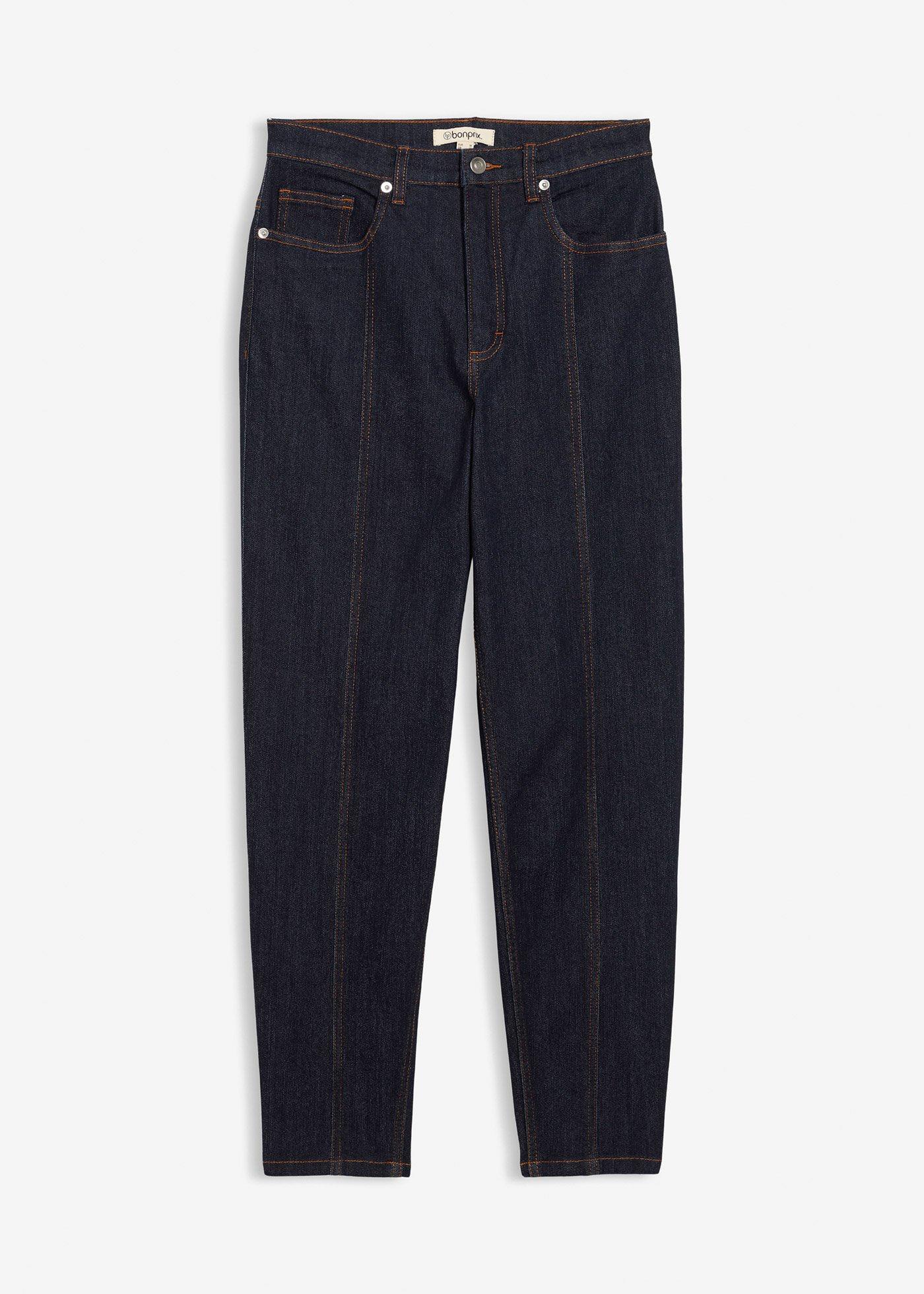 Mom jeans elasticizzati, vita alta