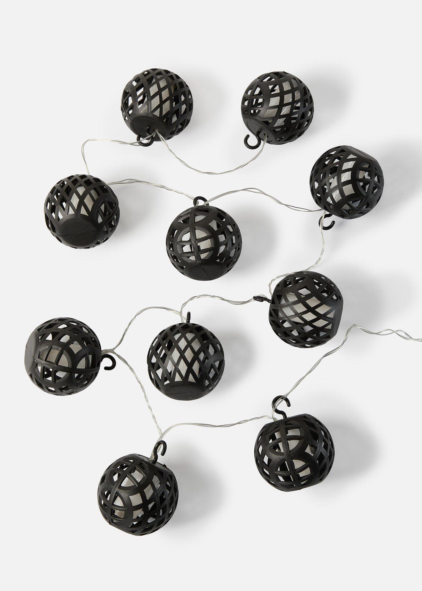 Catena luminosa LED con sfere rivestite in mesh