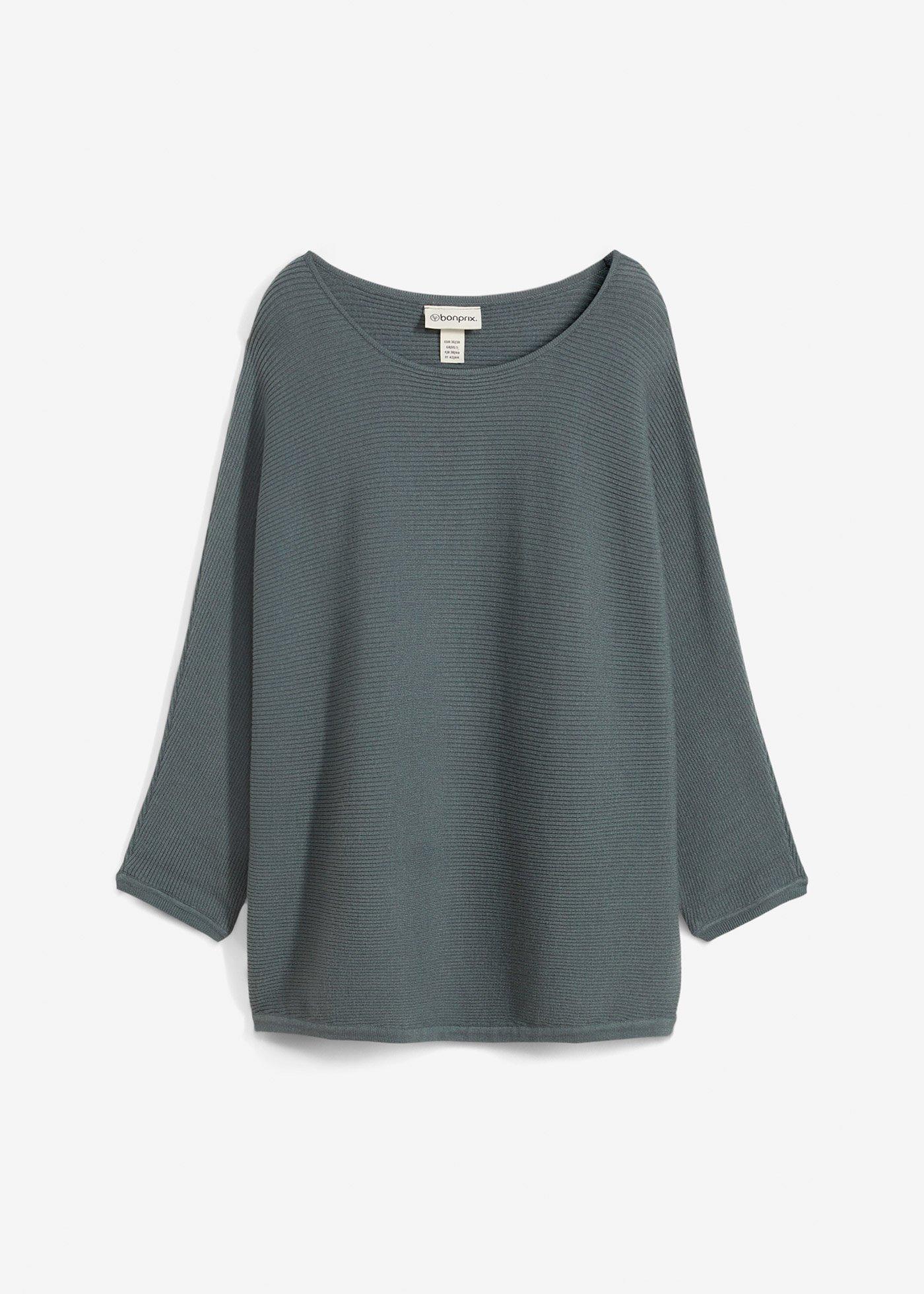 Maglione oversize a costine in misto viscosa
