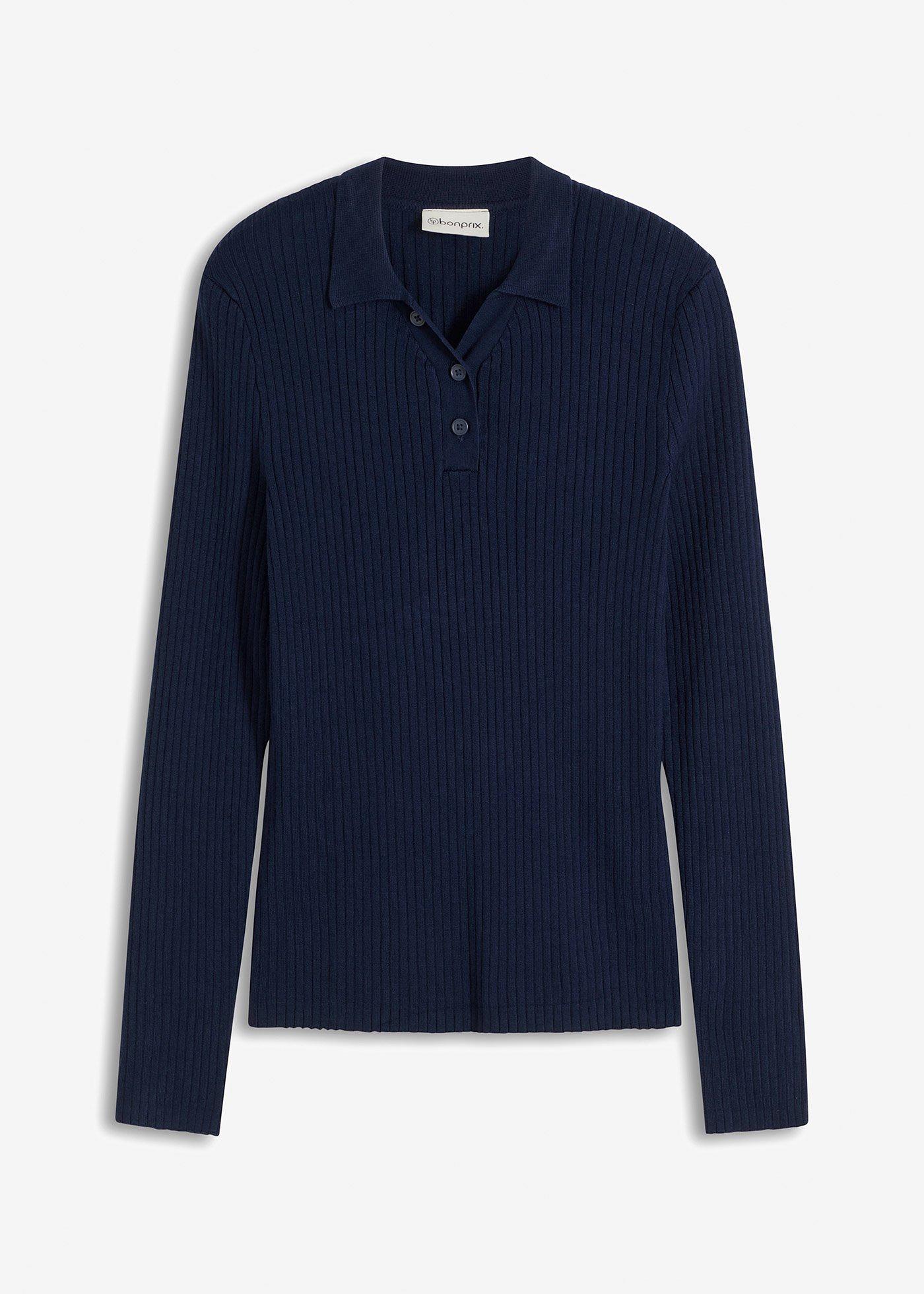Maglione in filato fine con bottoni