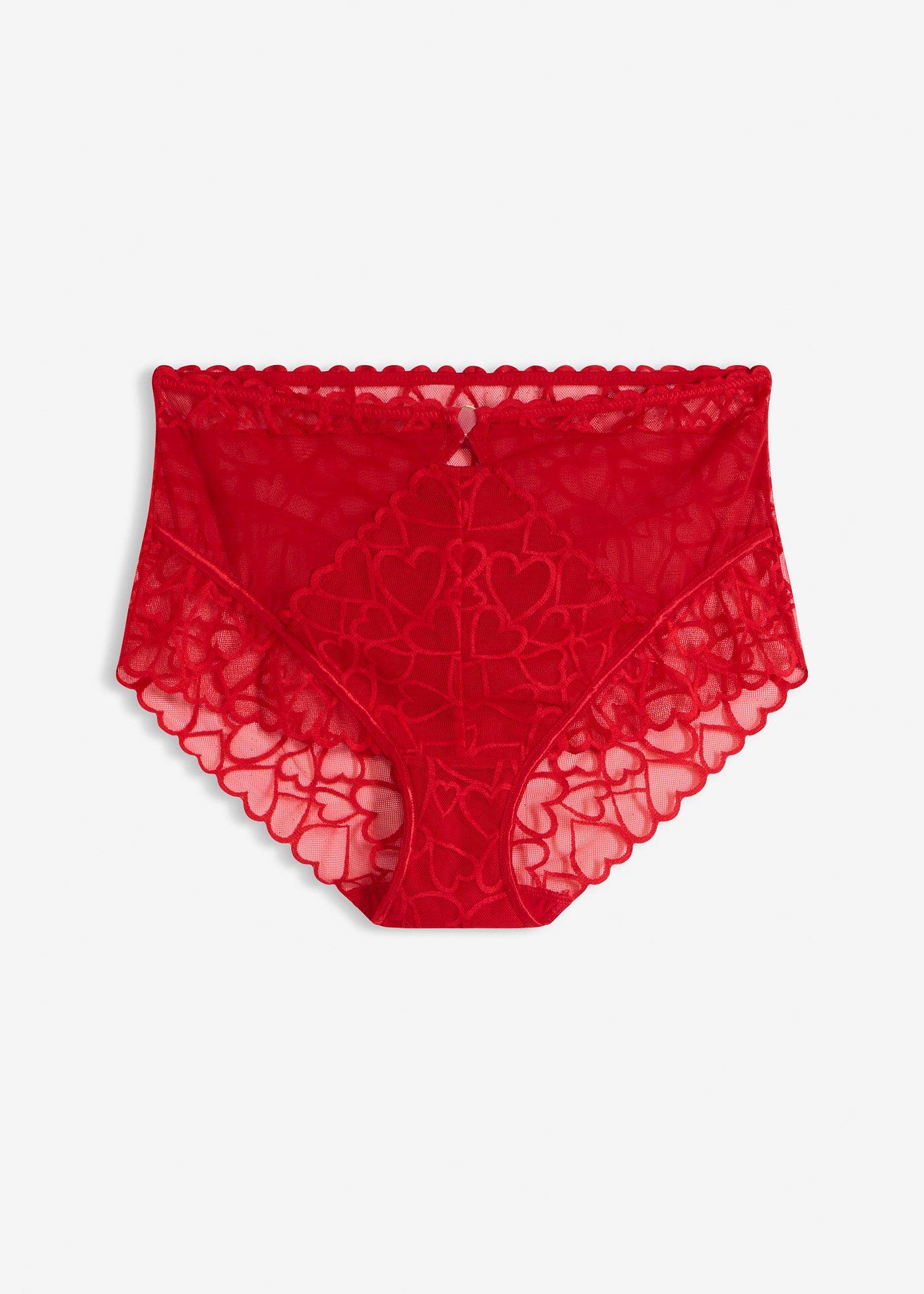 Panty a vita alta con pizzo a cuoricini