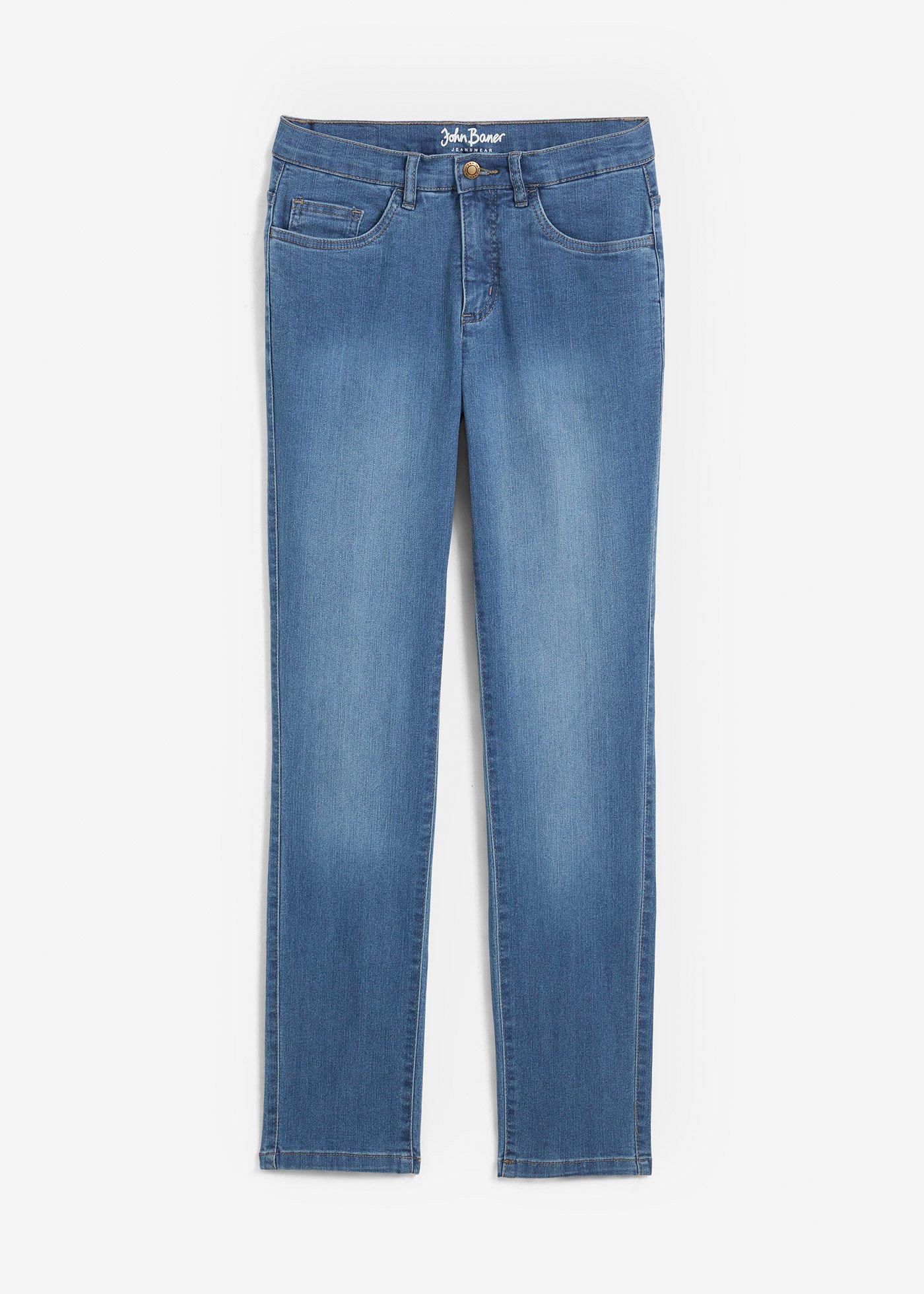 Jeans elasticizzati straight, vita media