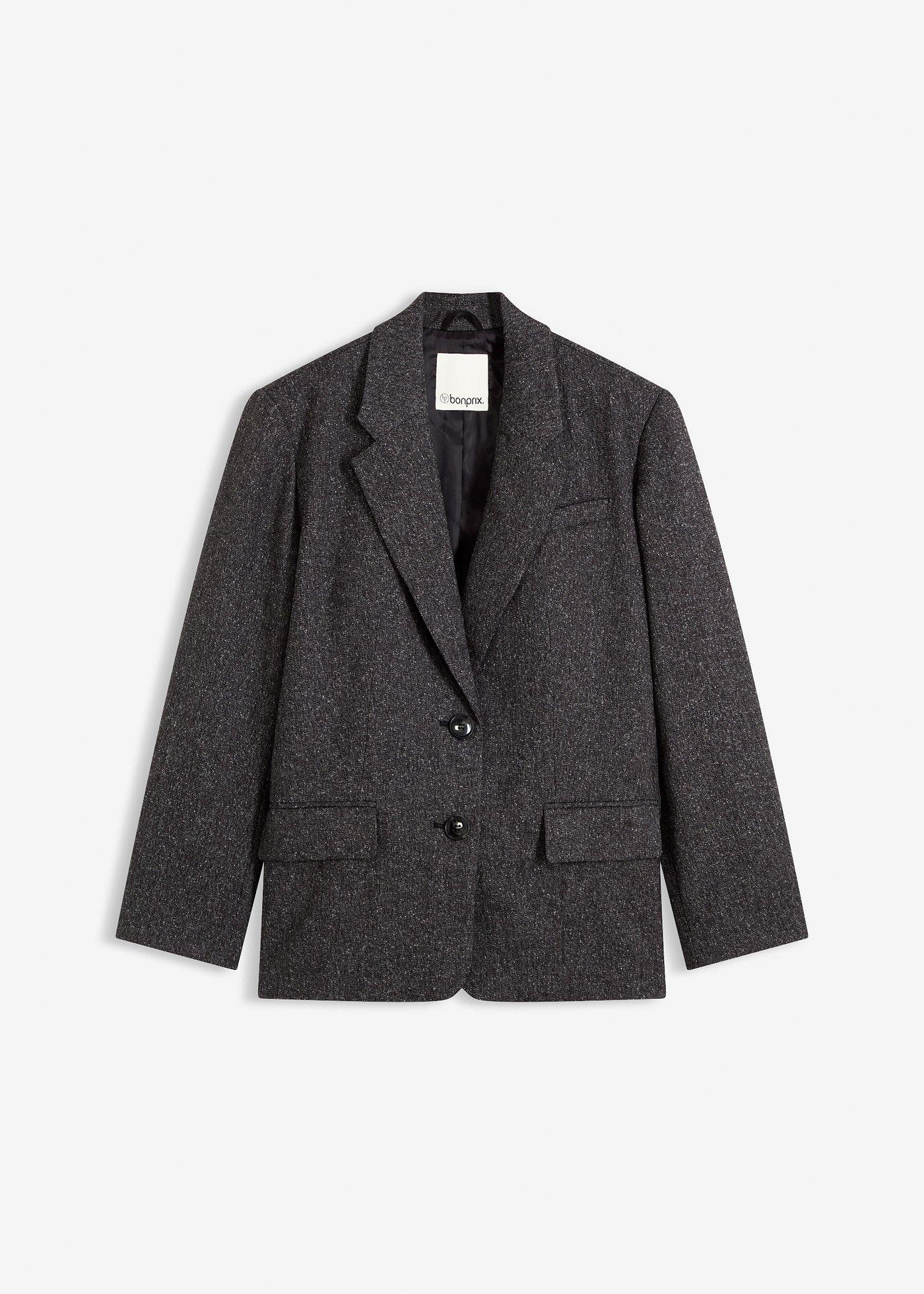 Blazer oversize in misto viscosa fine