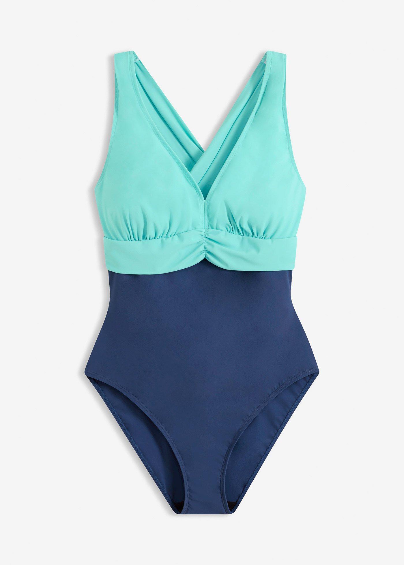 Costume intero con scollatura a V ed effetto modellante leggero