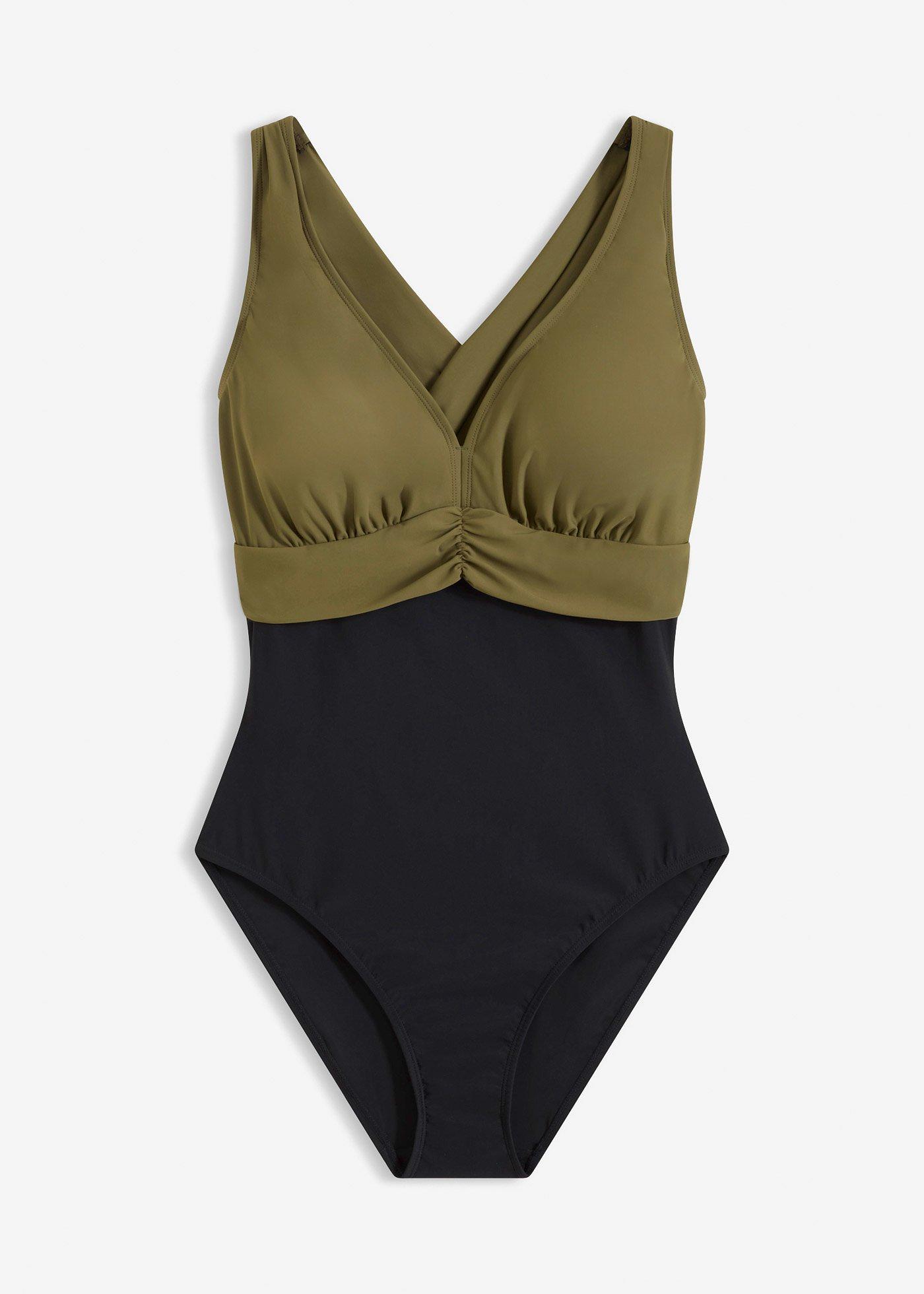 Costume intero con scollatura a V ed effetto modellante leggero