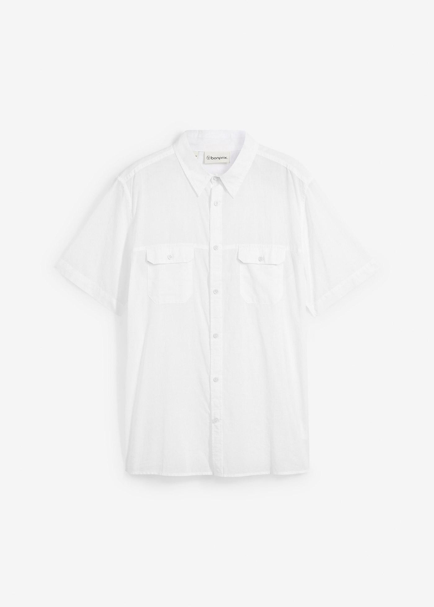 Camicia a maniche corte in puro cotone