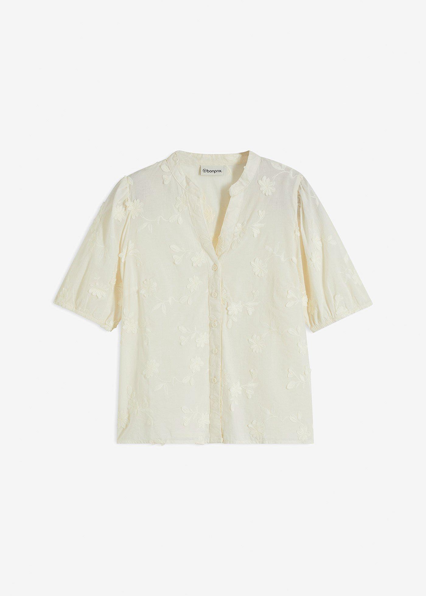 Blusa a maniche corte in puro cotone