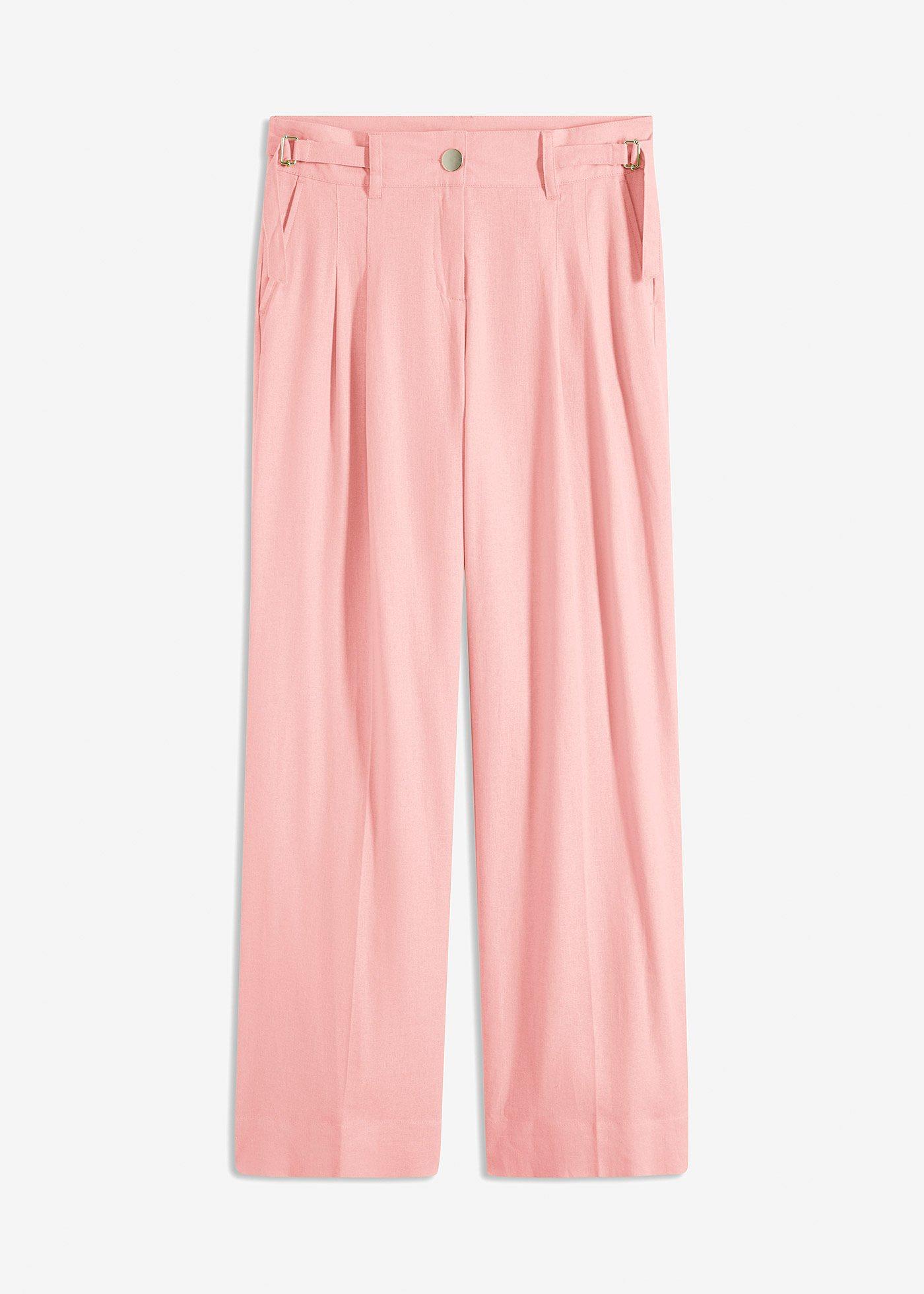 Pantaloni a palazzo in misto lino leggero