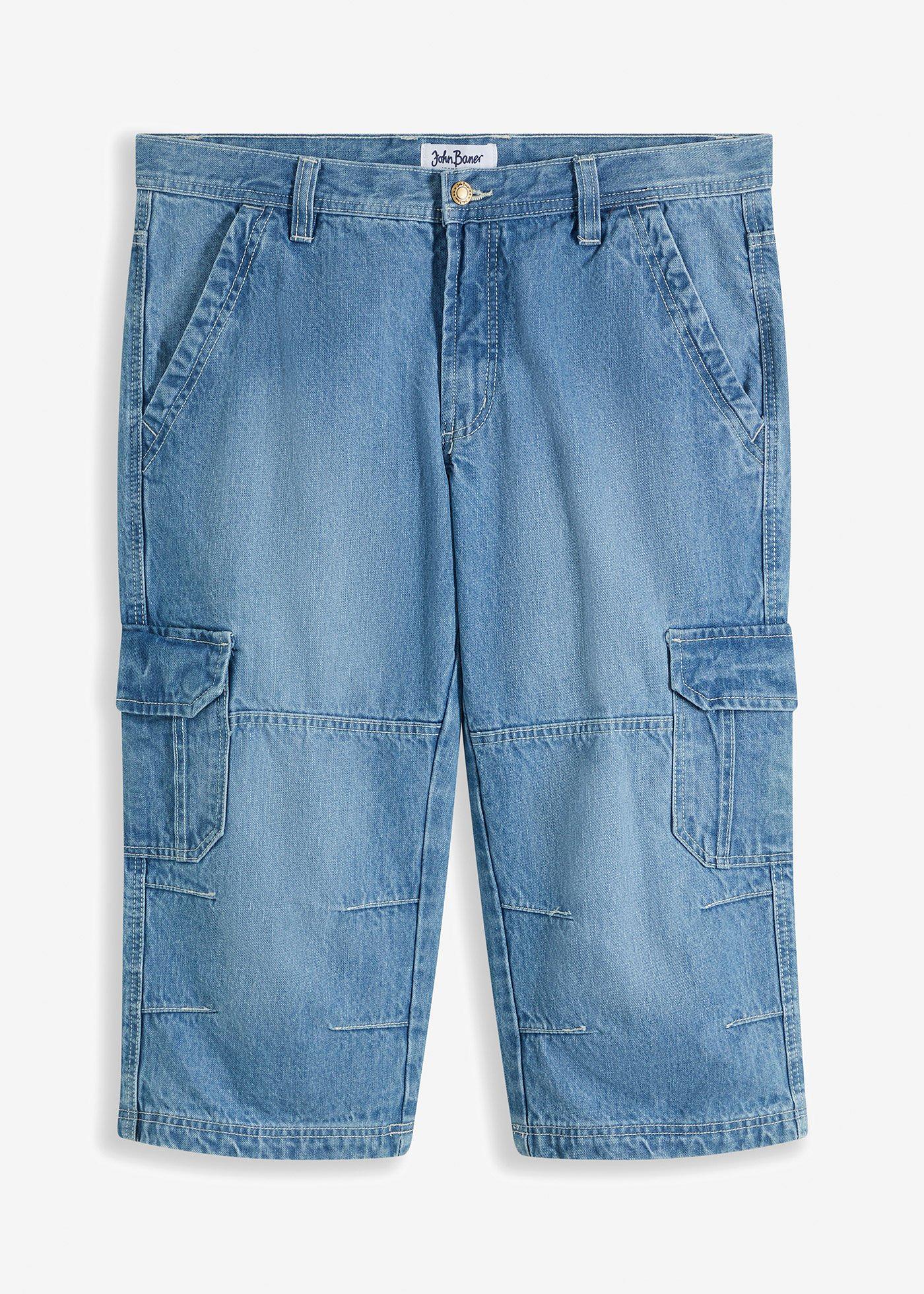 Jeans cargo a pinocchietto regular fit, straight