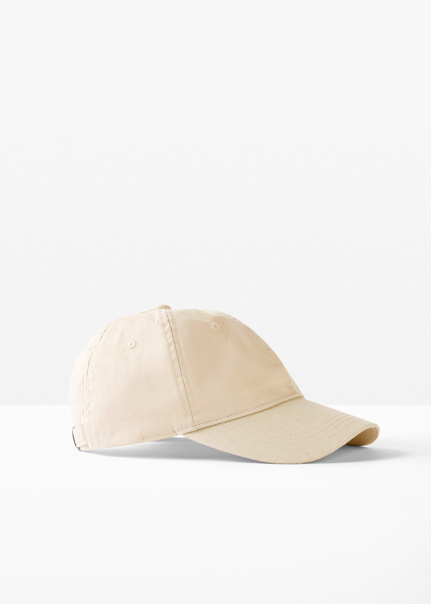 Cappello con visiera in puro lino