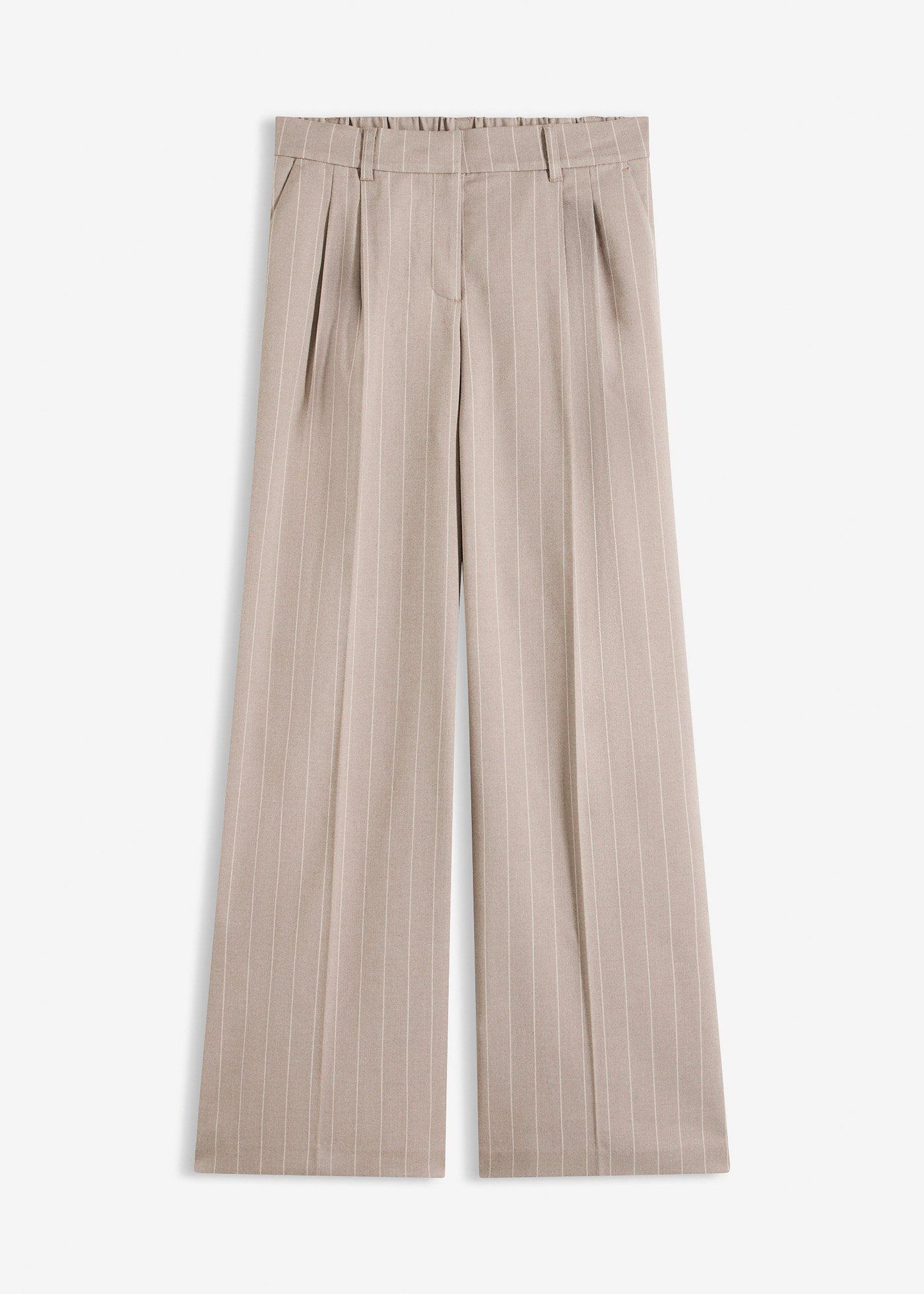 Pantaloni gessati a palazzo