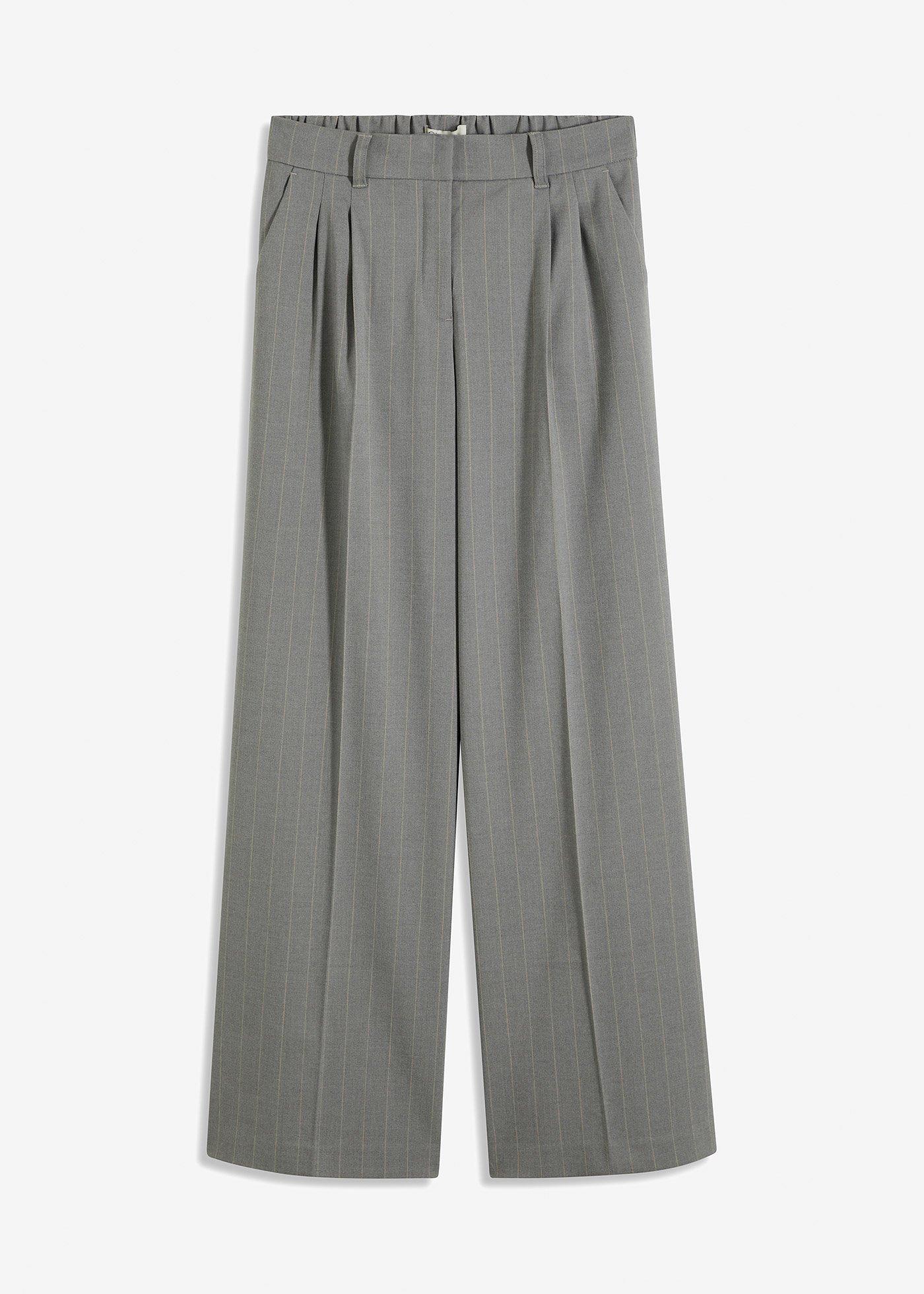 Pantaloni gessati a palazzo