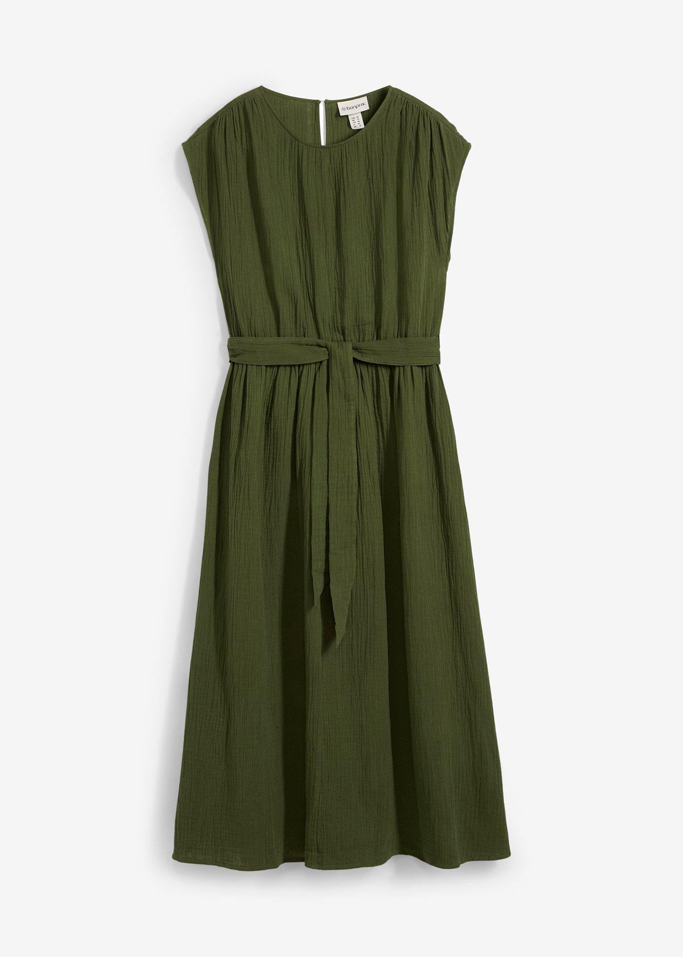 Abito midi in puro cotone