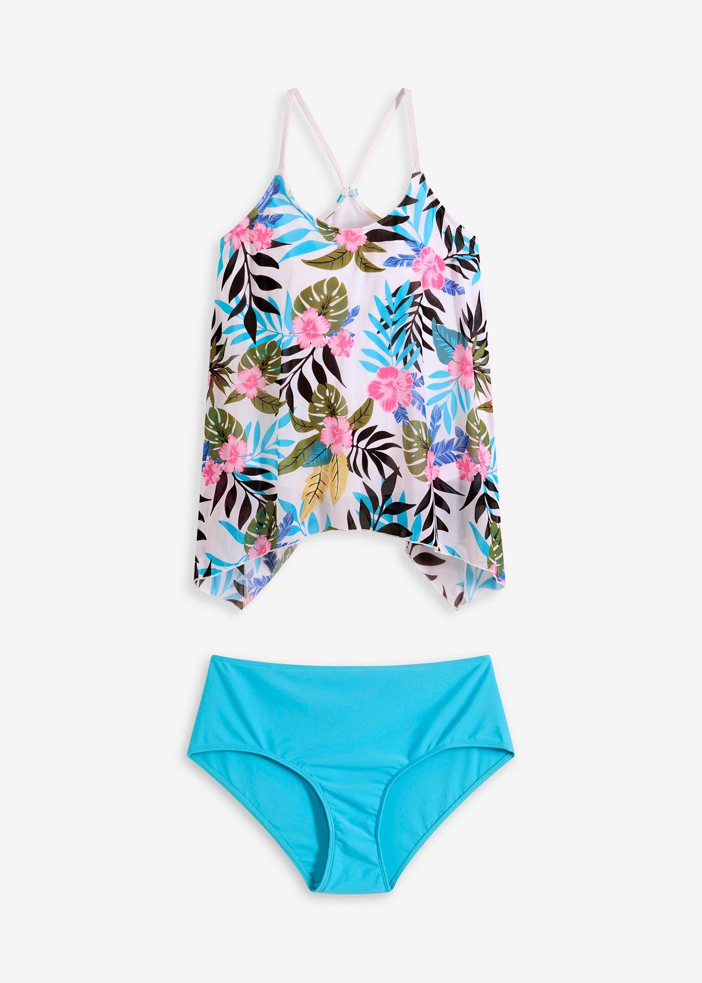 Tankini con tessuto a rete stampato (set 2 pezzi)