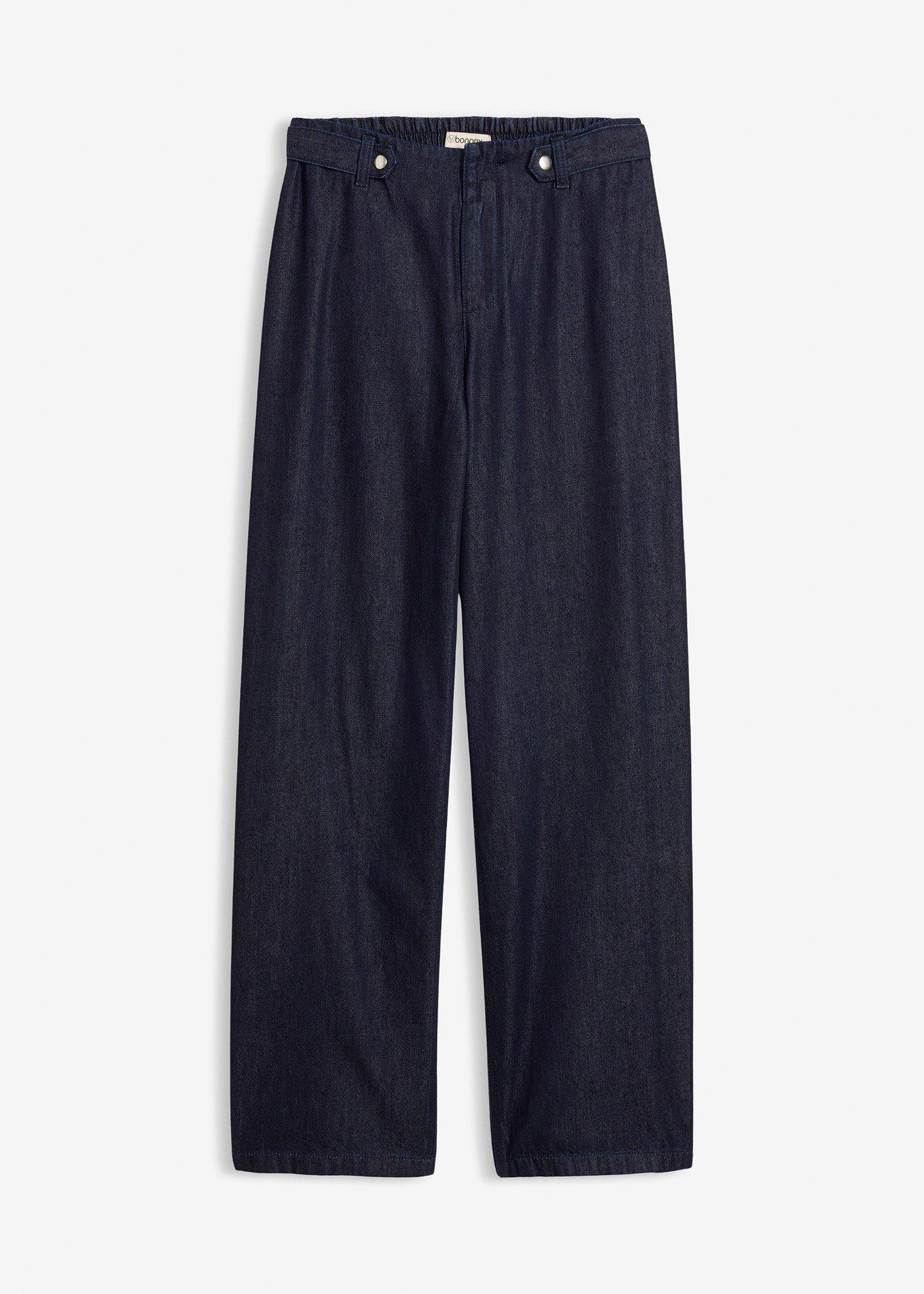 Jeans straight loose fit, vita alta
