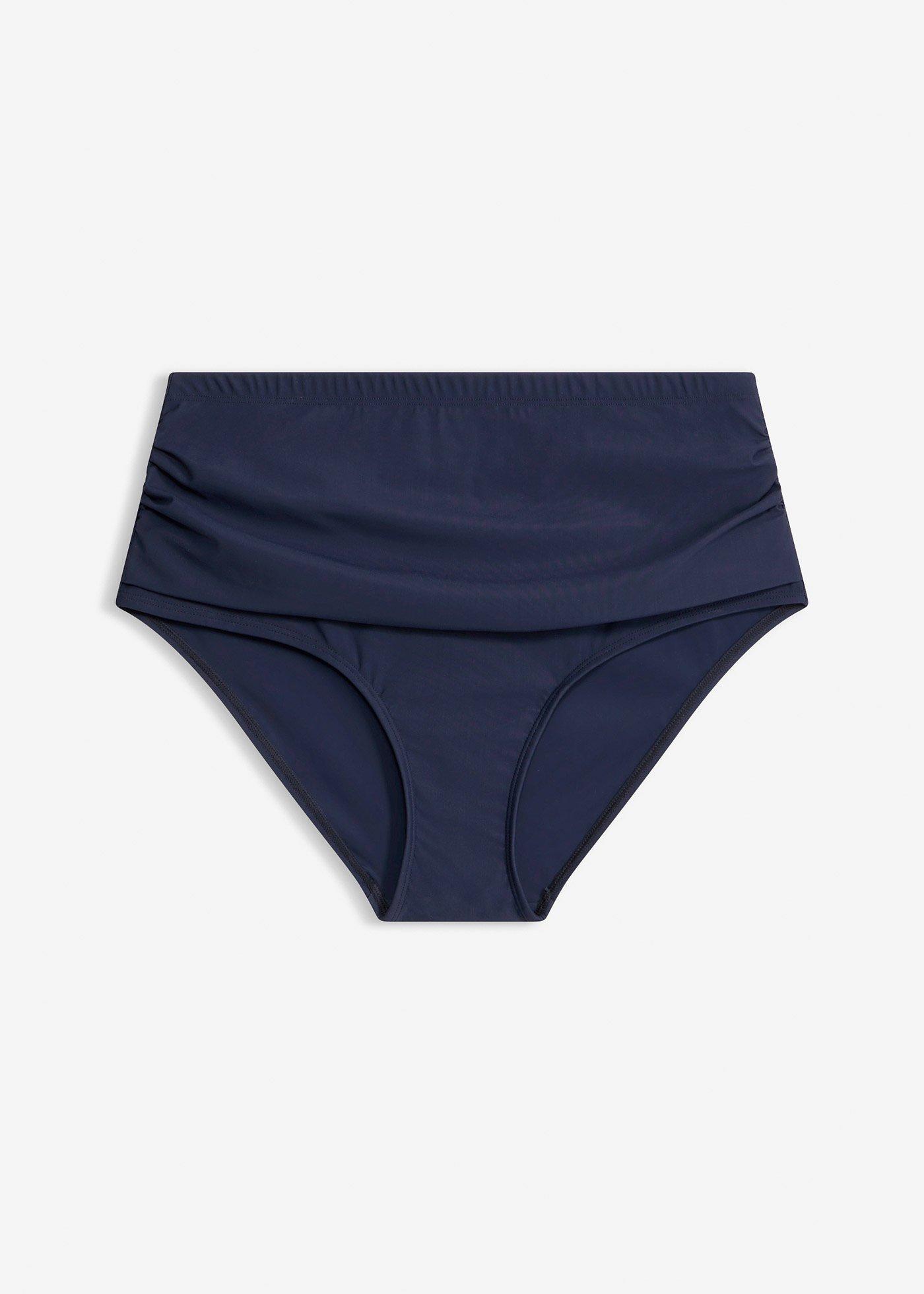 Slip per bikini a vita alta con arricciatura e effetto modellante leggero