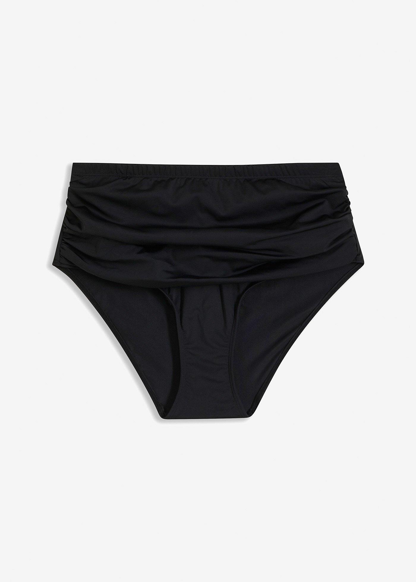 Slip per bikini a vita alta con arricciatura e effetto modellante leggero