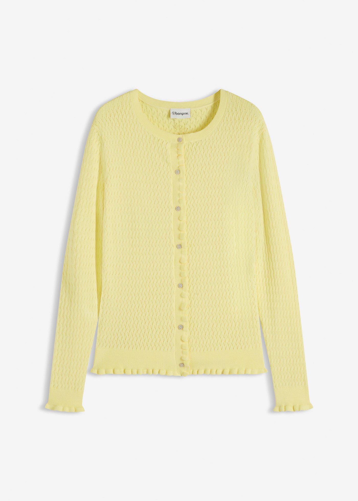 Cardigan traforato in misto cotone