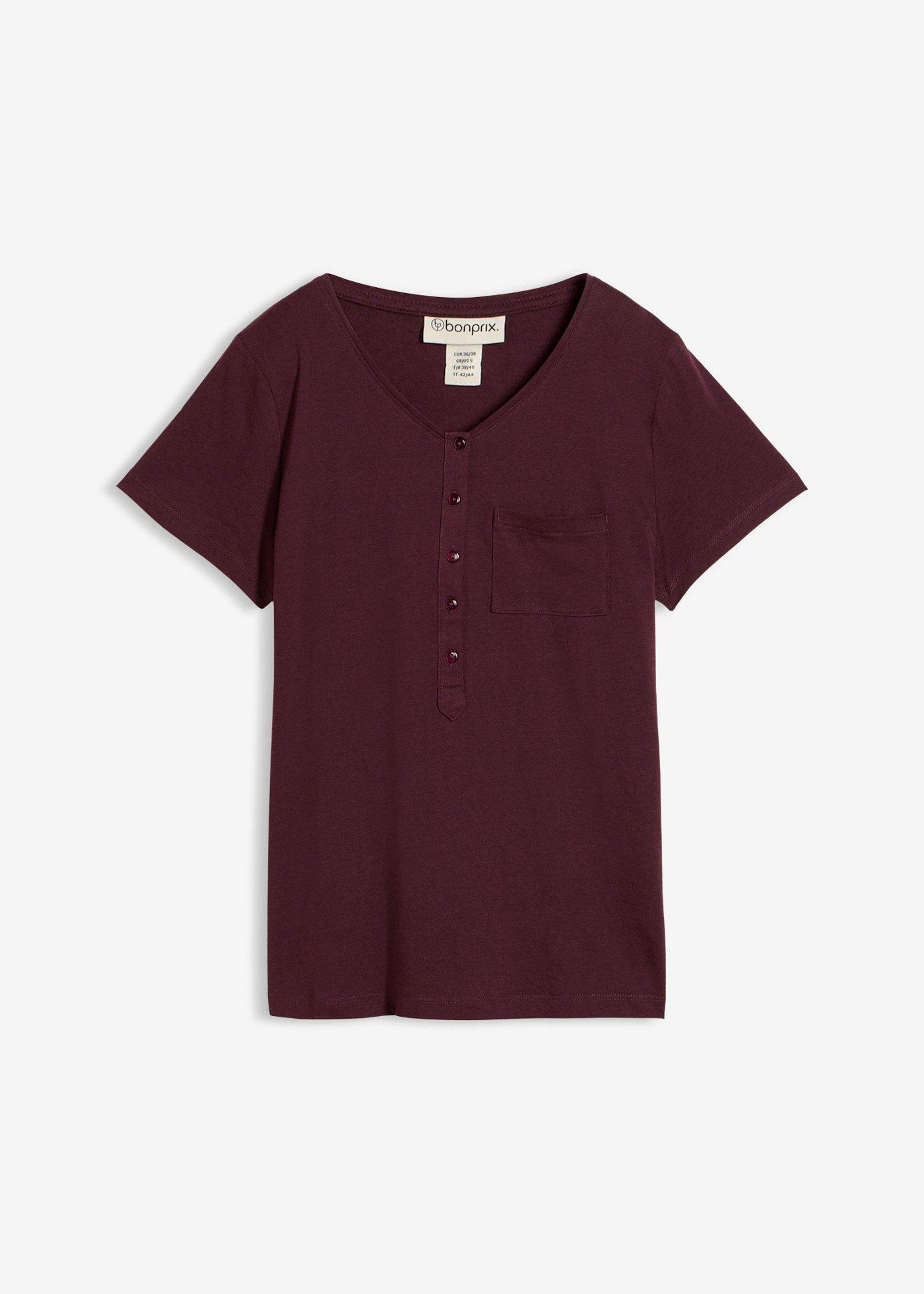T-shirt con abbottonatura