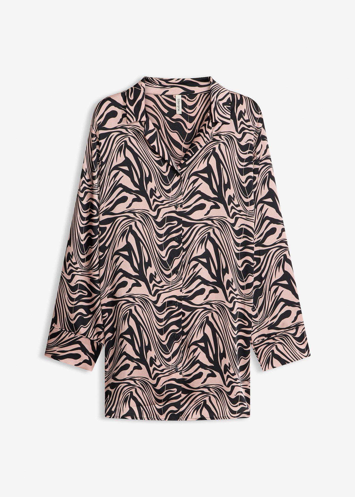 Camicia da notte in raso tessuto