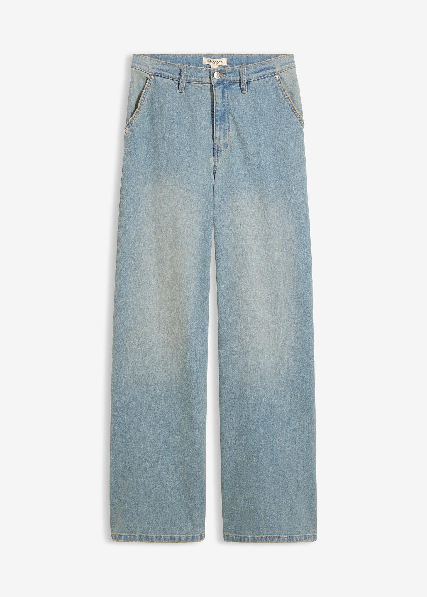 Jeans straight loose fit, vita alta