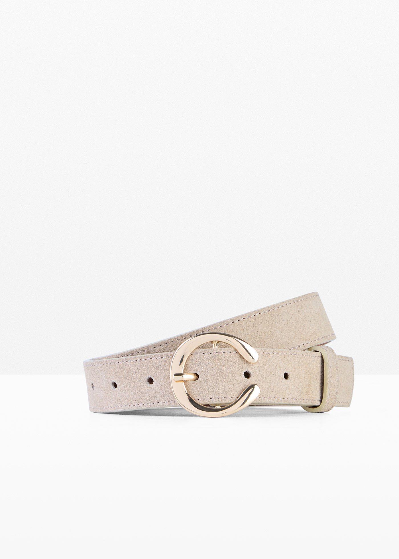 Cintura in pelle con fibbia tonda