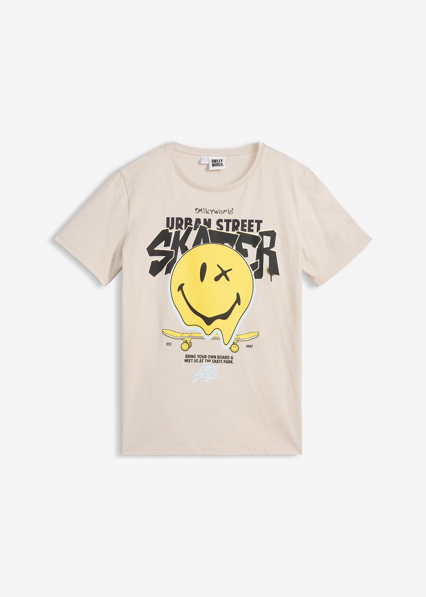 T-shirt in puro cotone biologico con smiley