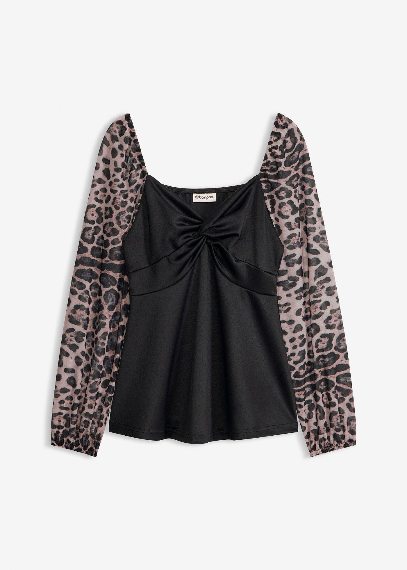 Maglia con maniche lunghe in mesh