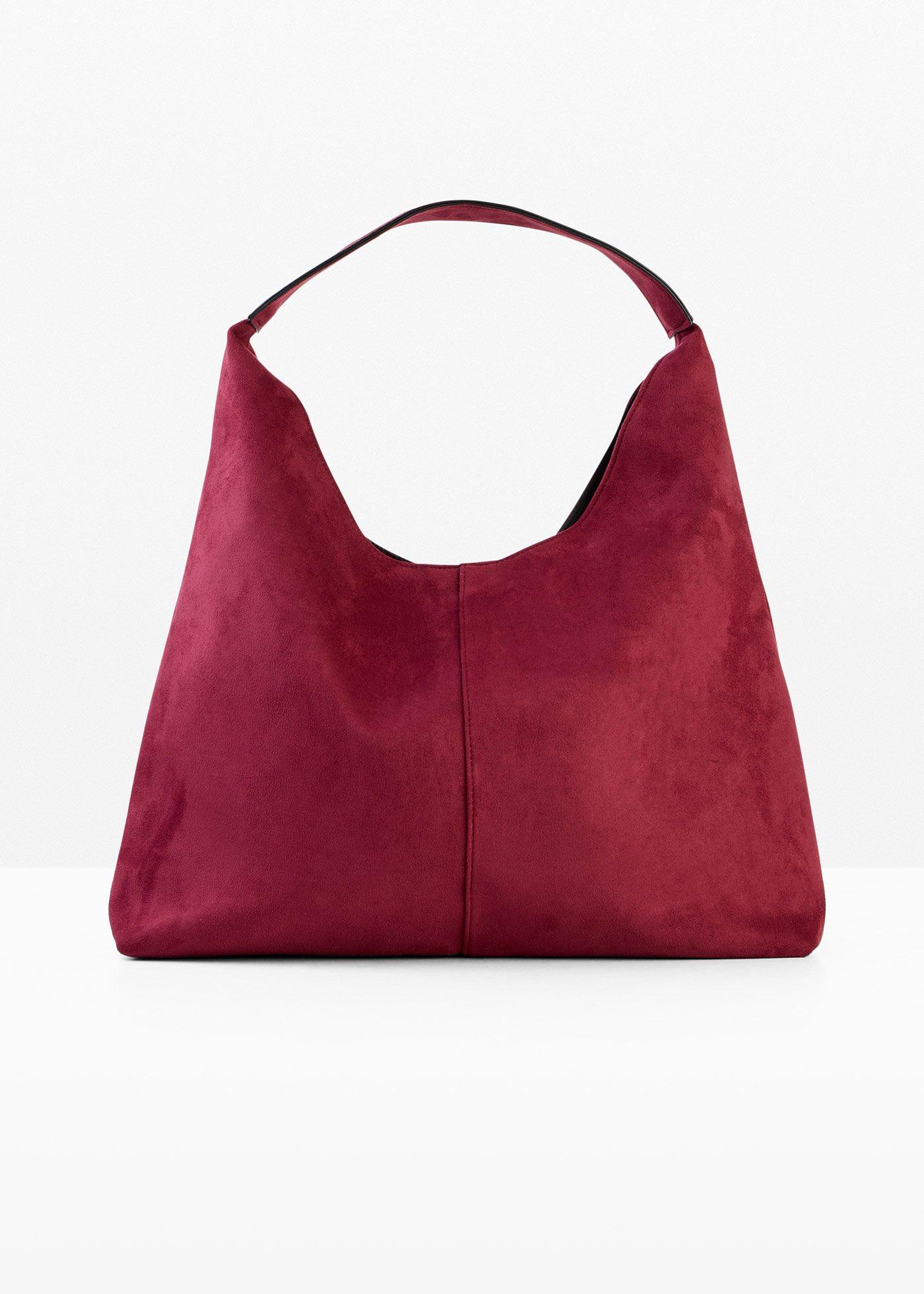 Borsa shopper in similpelle scamosciata