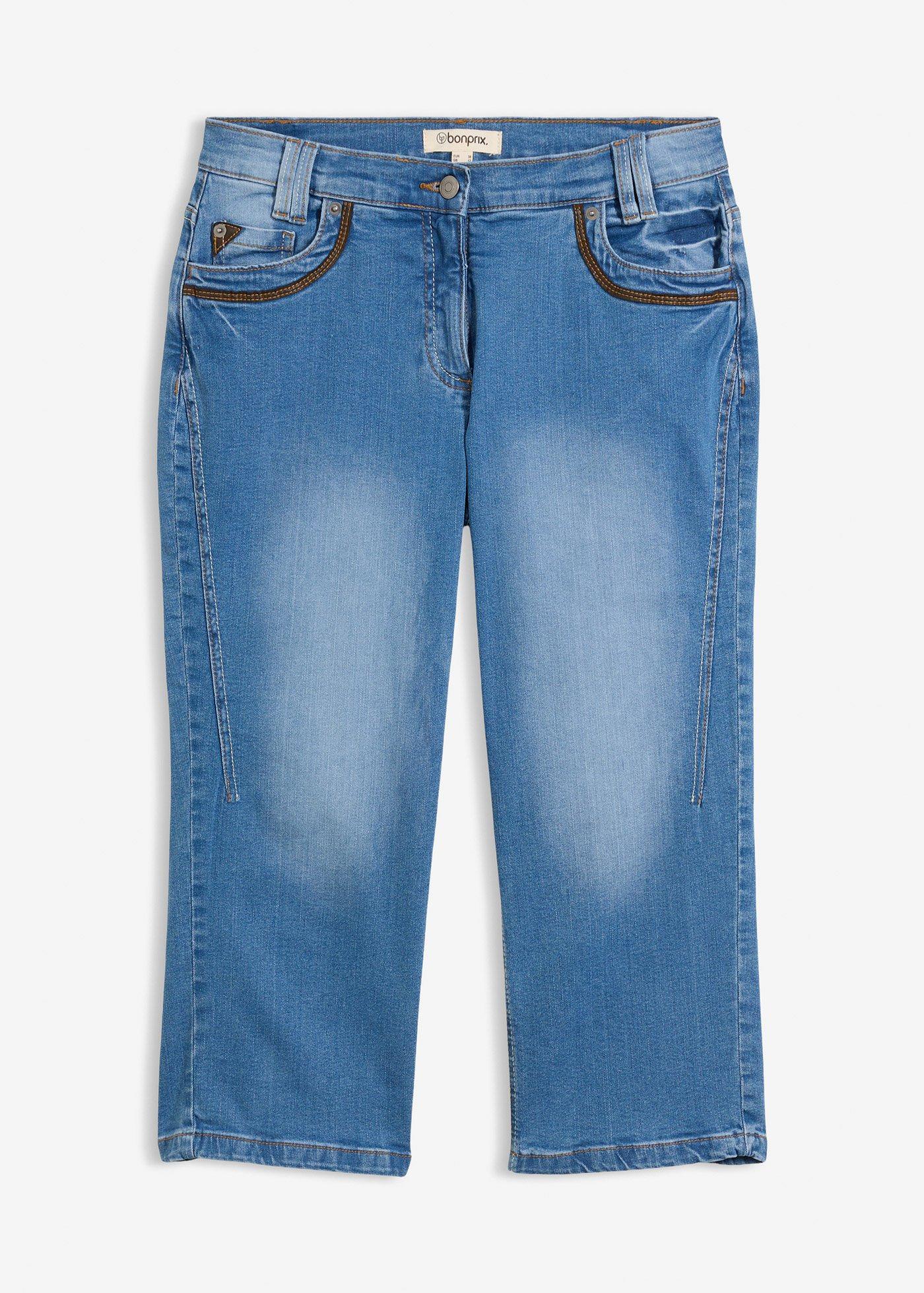 Jeans capri slim fit, vita media