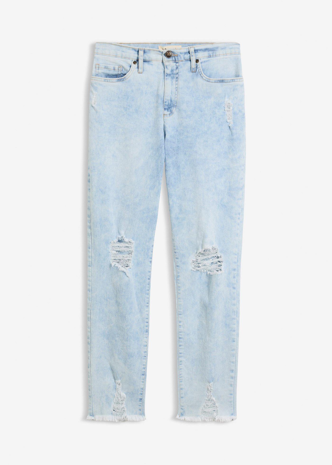 Mom jeans con effetto sdrucito