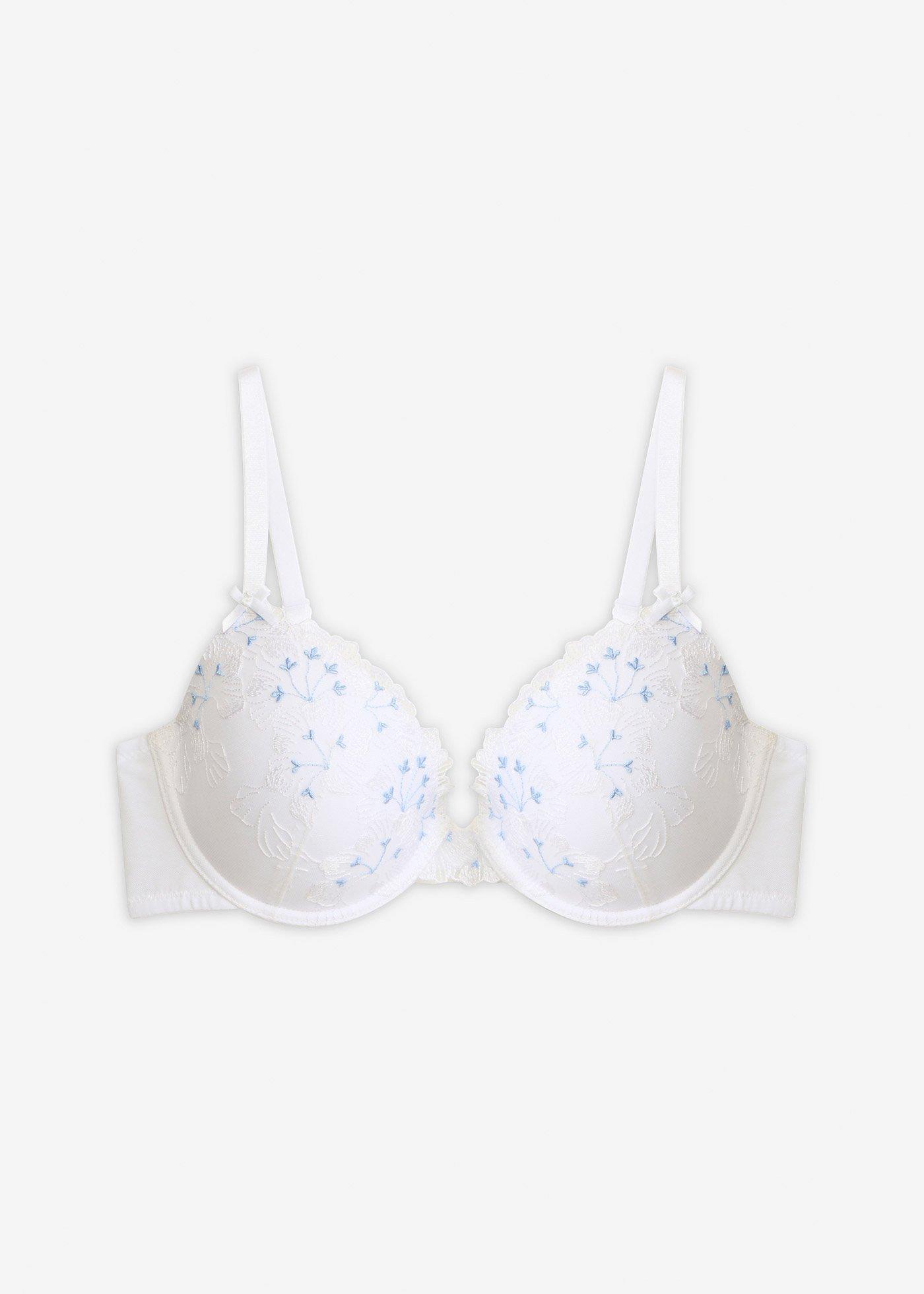 Reggiseno con coppe preformate e ricami delicati