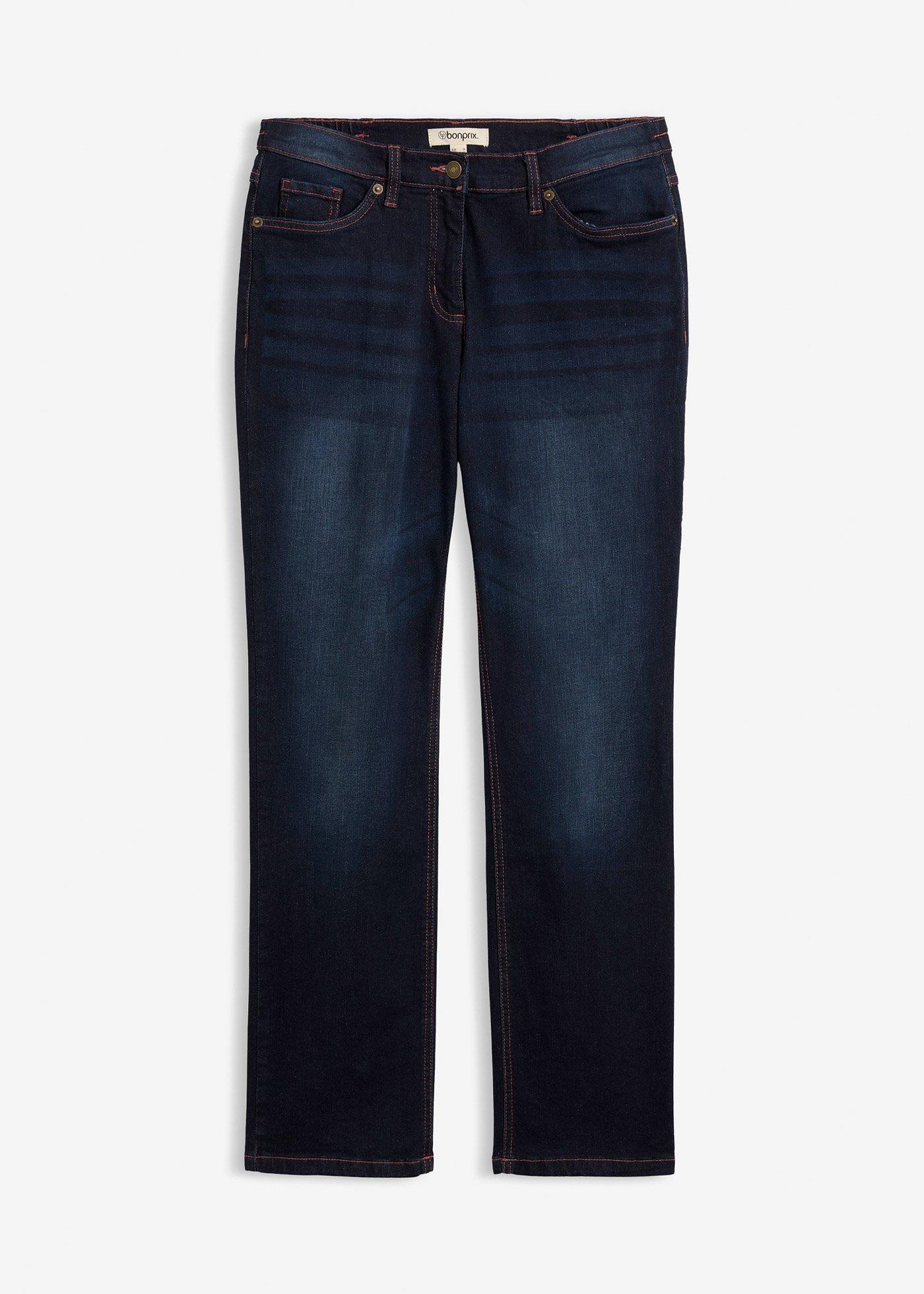Jeans dritti con girovita comodo, vita media