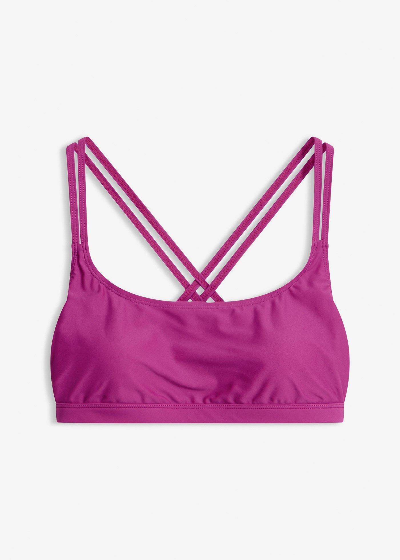 Reggiseno a bustier per bikini con spalline incrociate