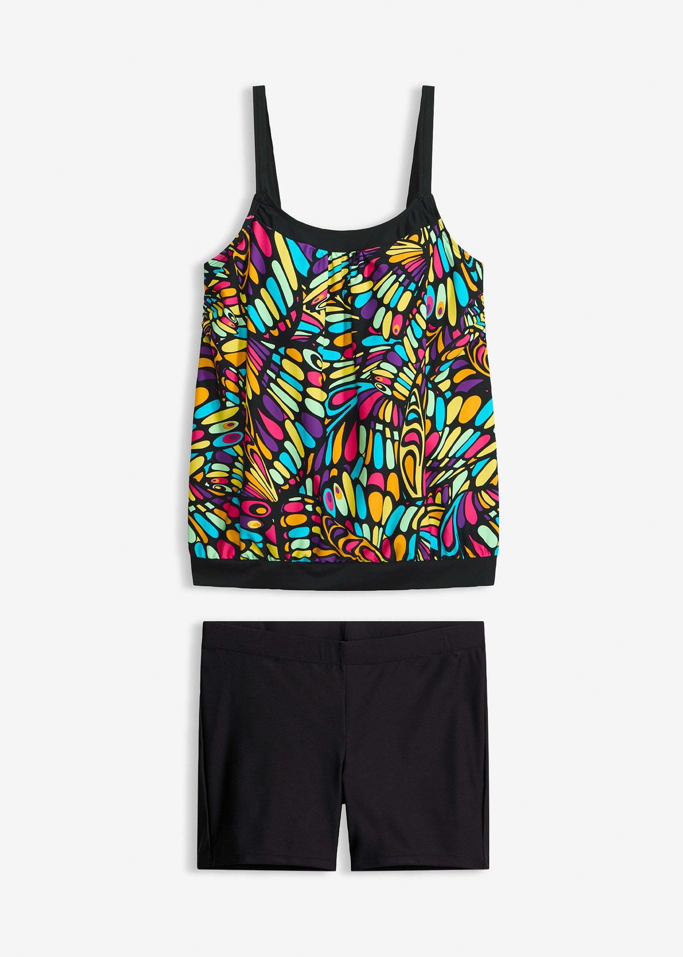 Tankini oversize con pantaloncini da bagno (set 2 pezzi)