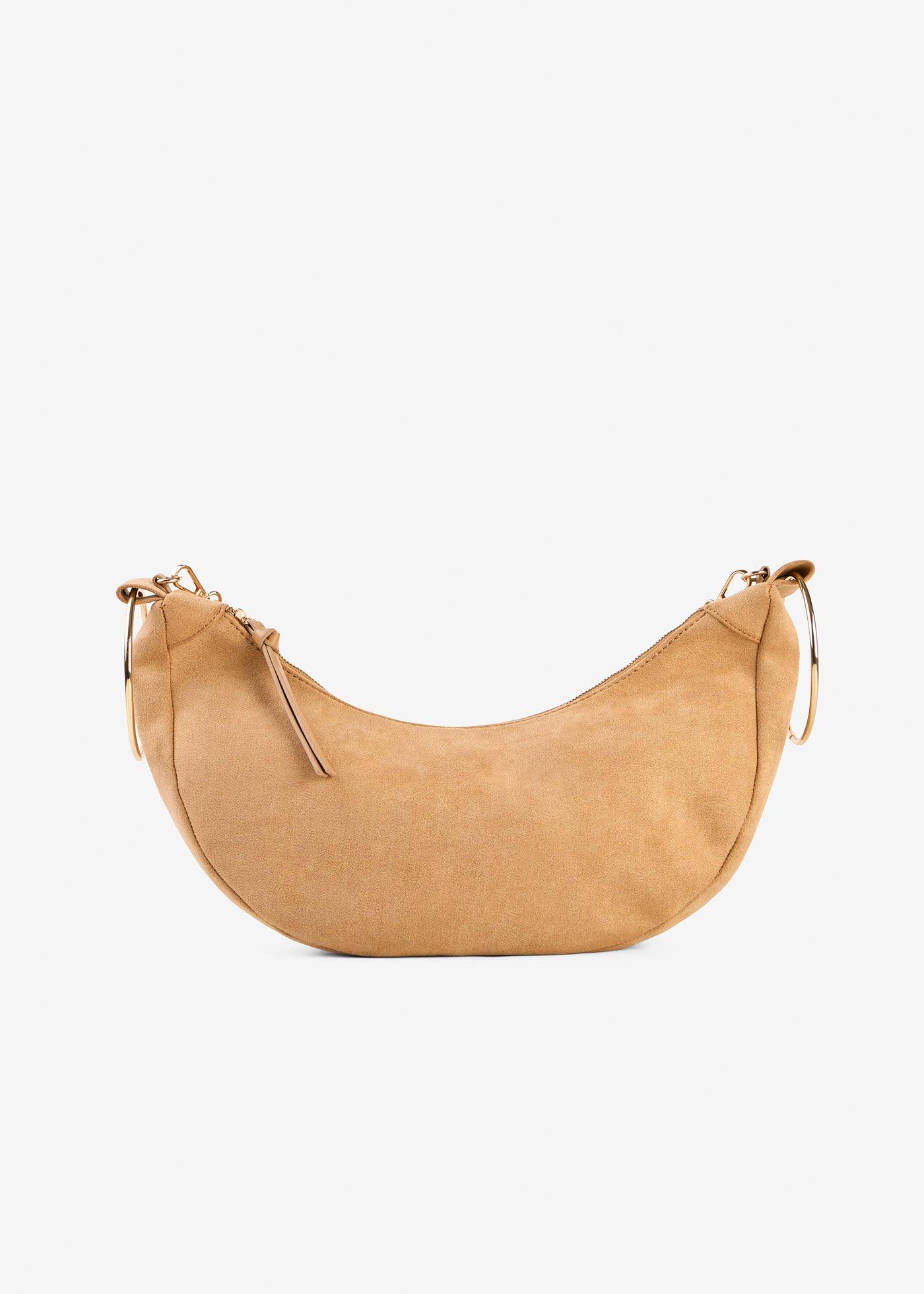 Borsa a tracolla con manici ad anello di metallo