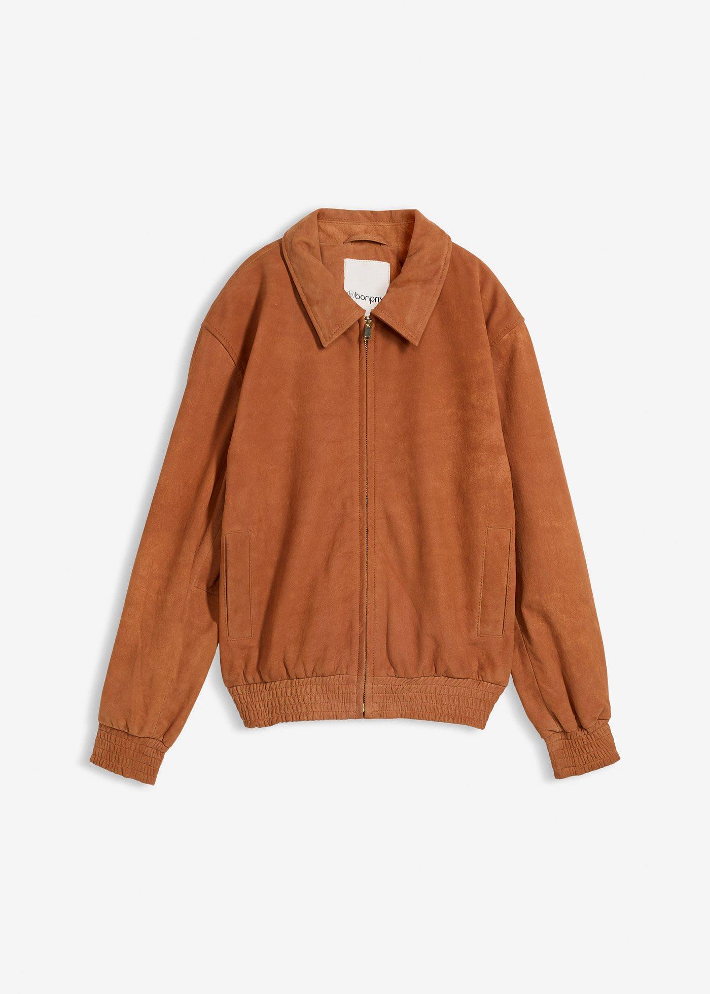 Bomber in pelle scamosciata