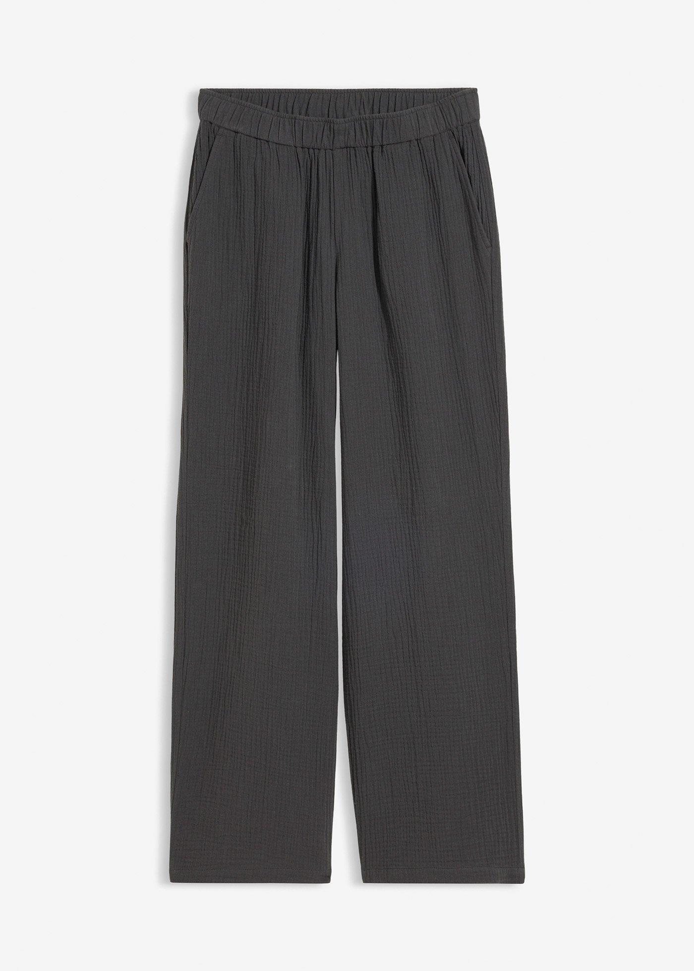 Pantaloni in mussola con elastico in vita