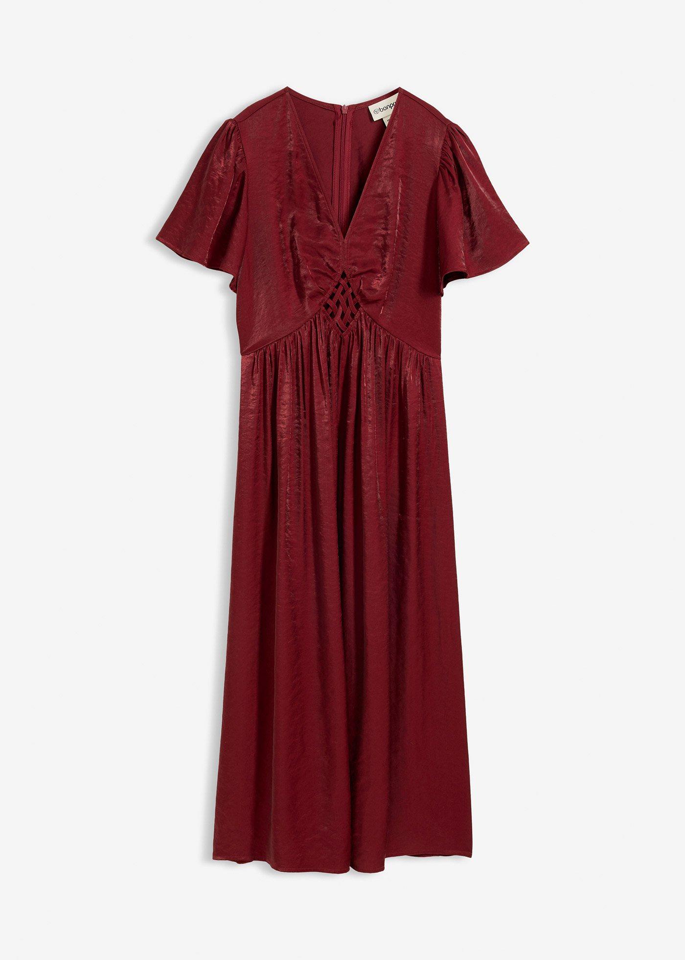 Abito midi in satin lucido