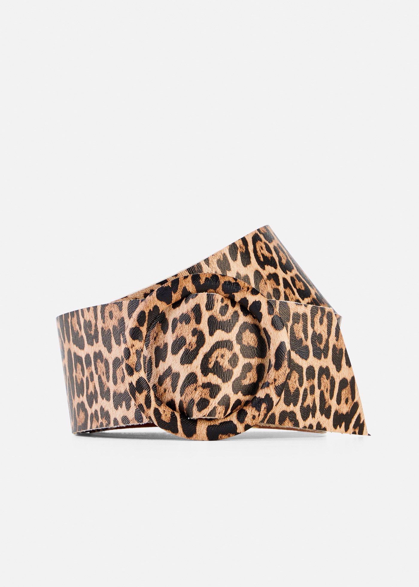 Cintura a vita alta leopardata