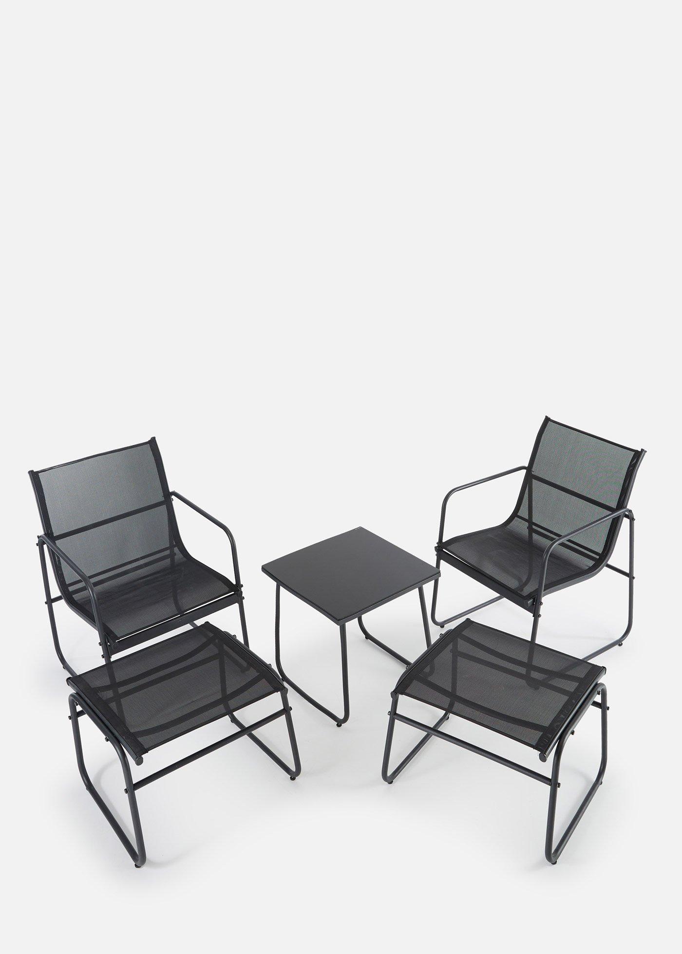Tavolo, sedie, sgabelli da giardino (set giardino 5 pezzi)