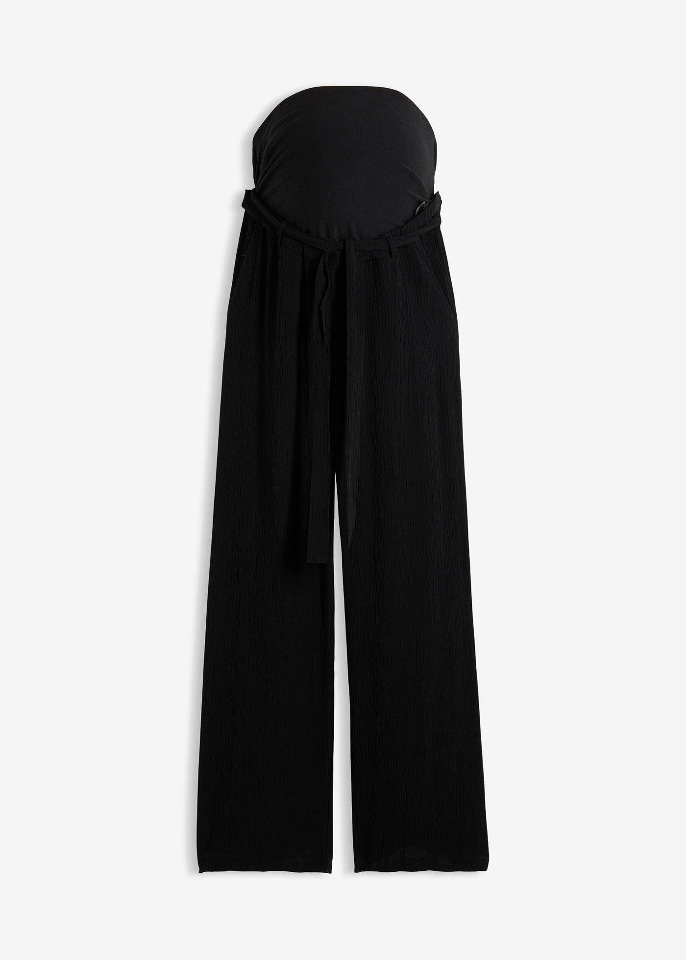Pantaloni prémaman comodi in crêpe di viscosa, loose fit