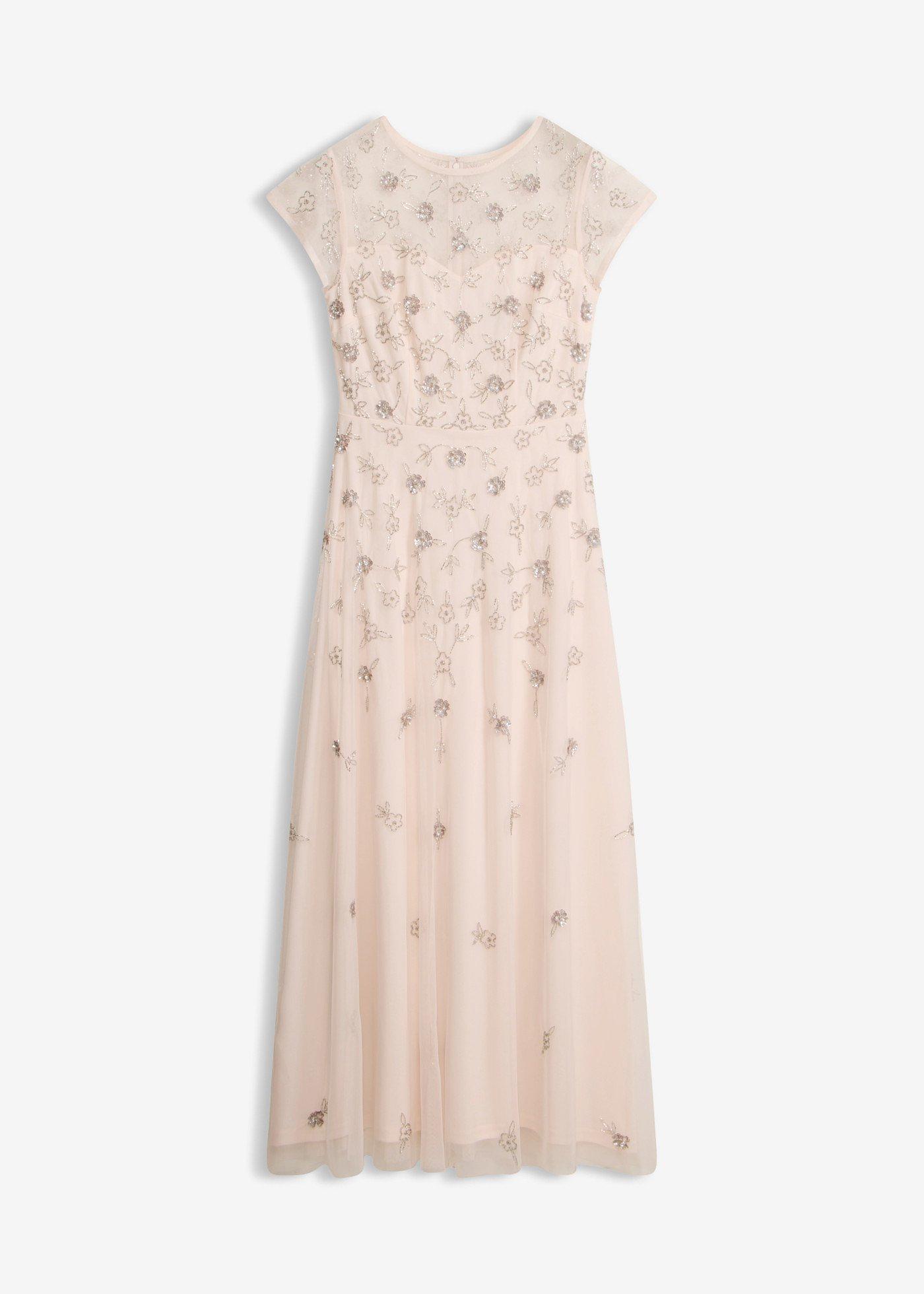 Abito da sera in tulle delicato con paillettes ricamate