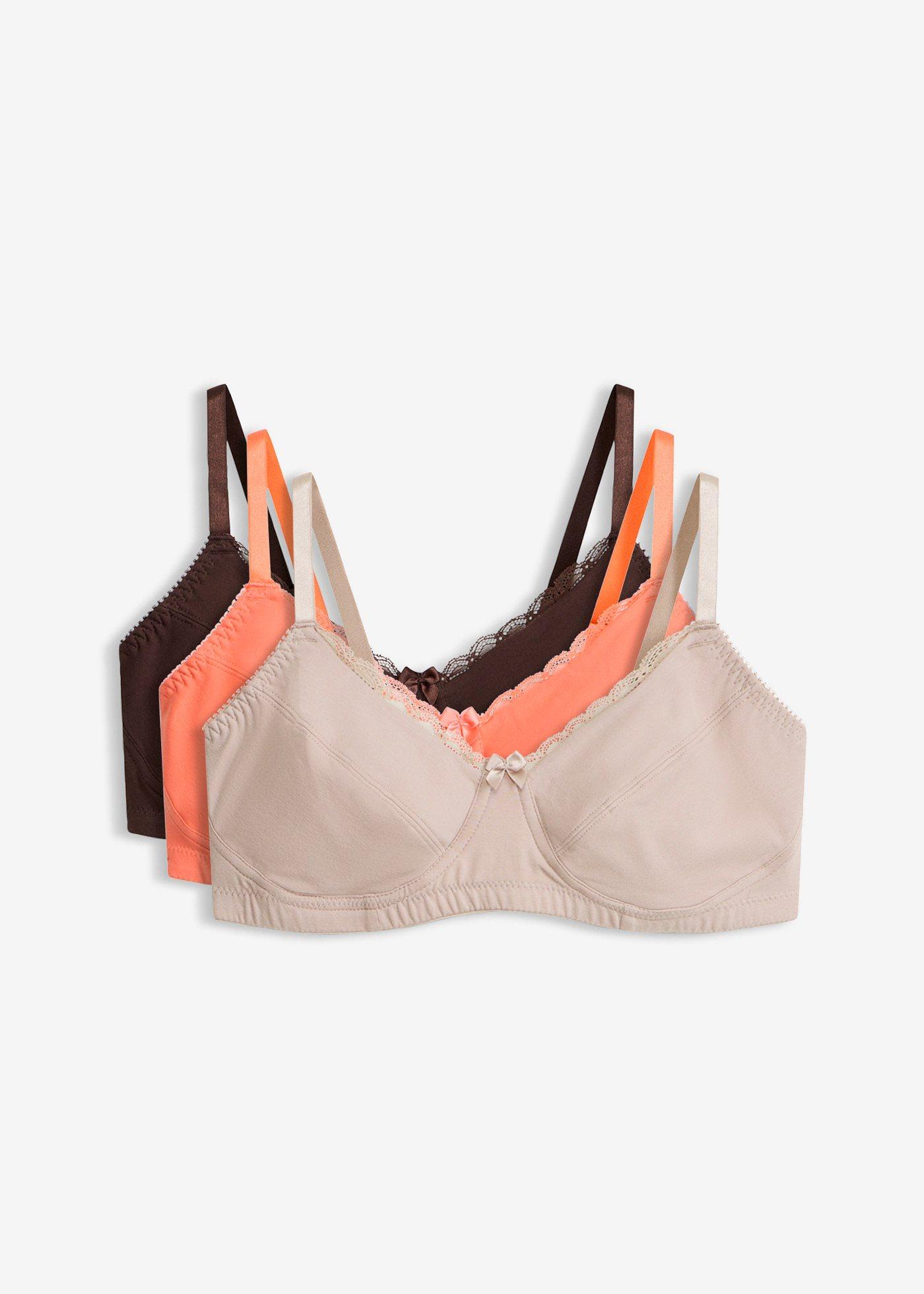 Reggiseno senza ferretto  con cotone (pacco da 3)