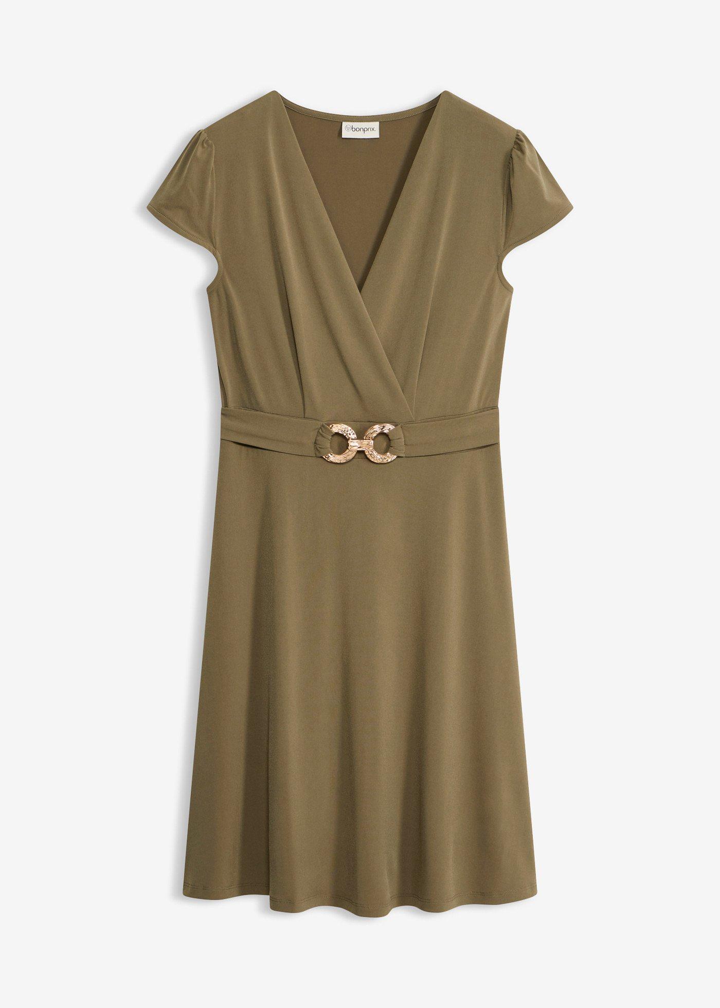Abito di jersey con fibbia decorativa