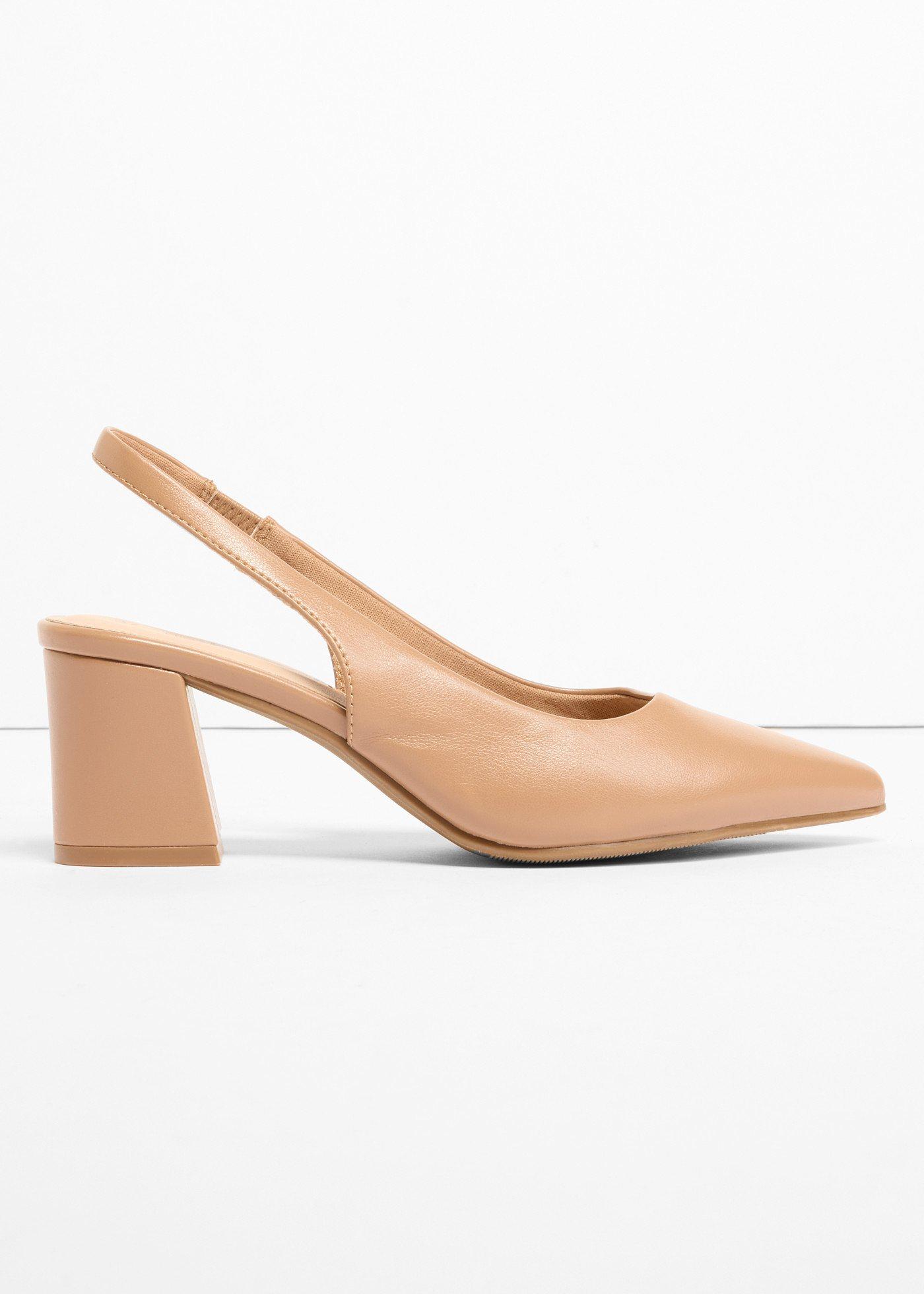 Décolleté slingback con tacco a blocco